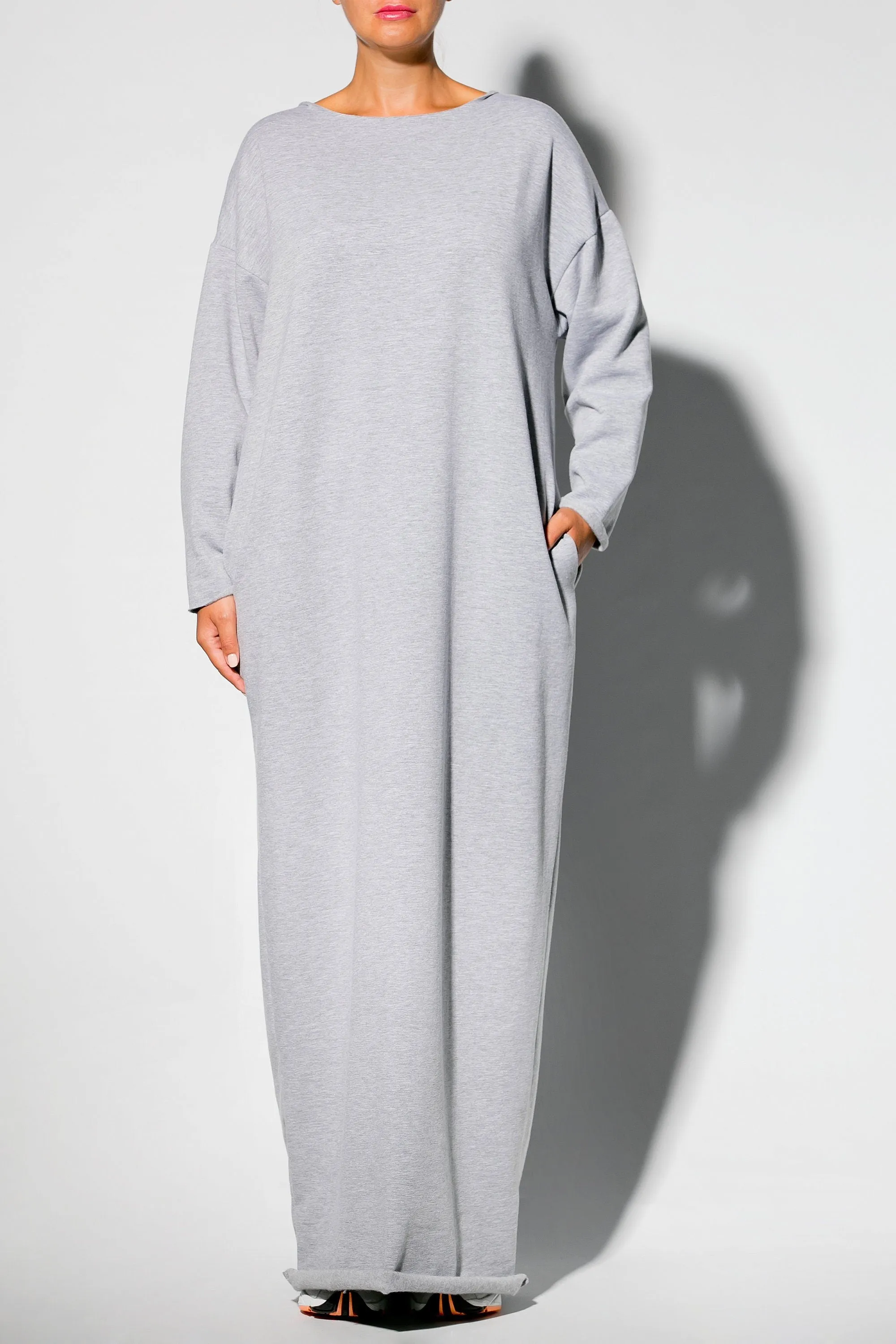 Loungewear Dress, Loungewear Robe, Cozy Dress, Grey Long Casual Dress