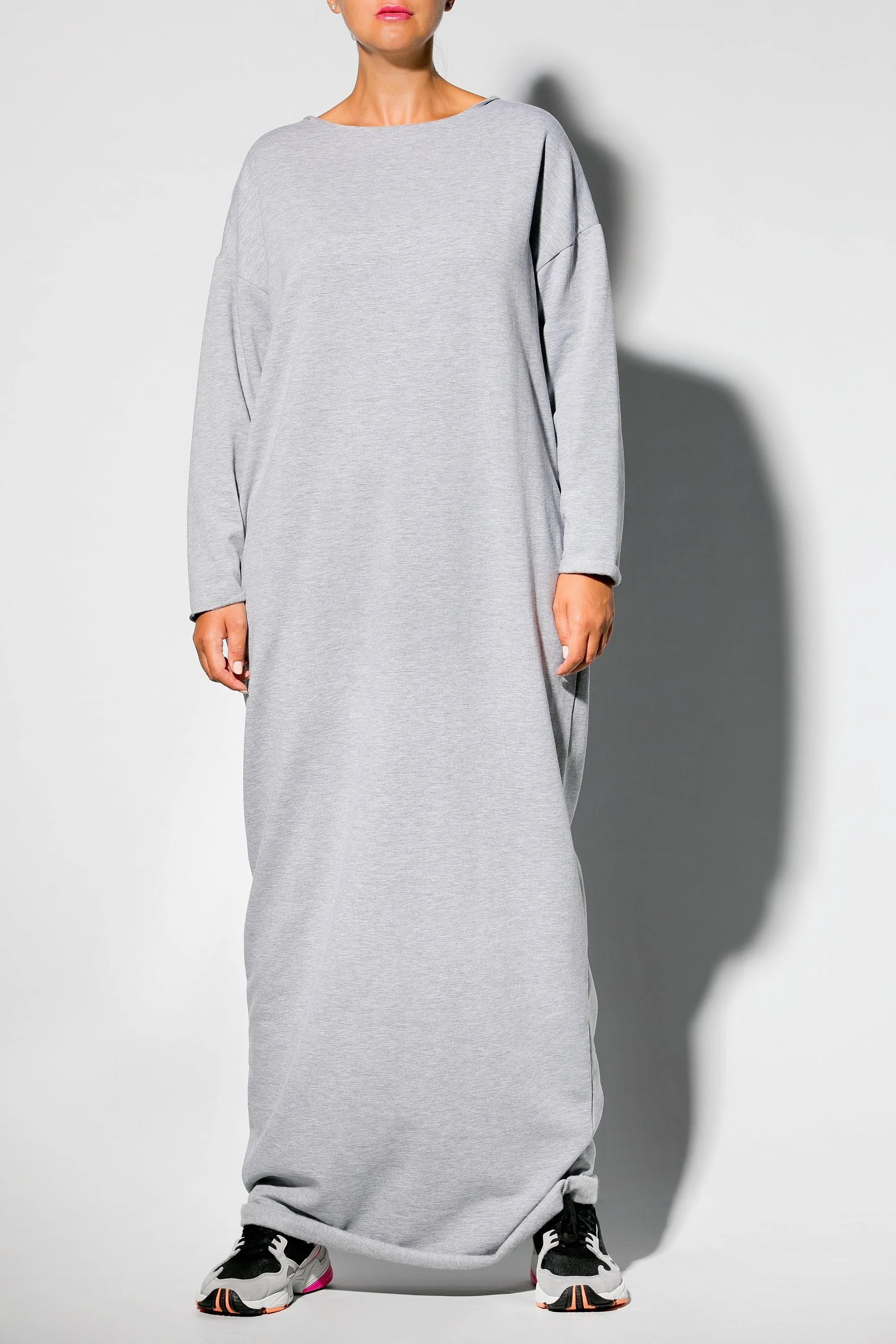 Loungewear Dress, Loungewear Robe, Cozy Dress, Grey Long Casual Dress