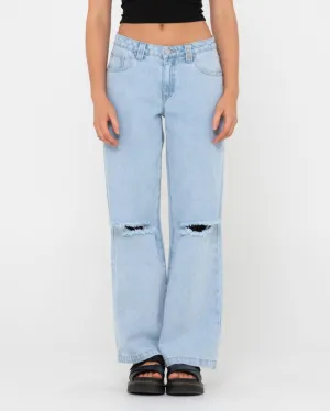 Low Rise Ripped Denim Jean