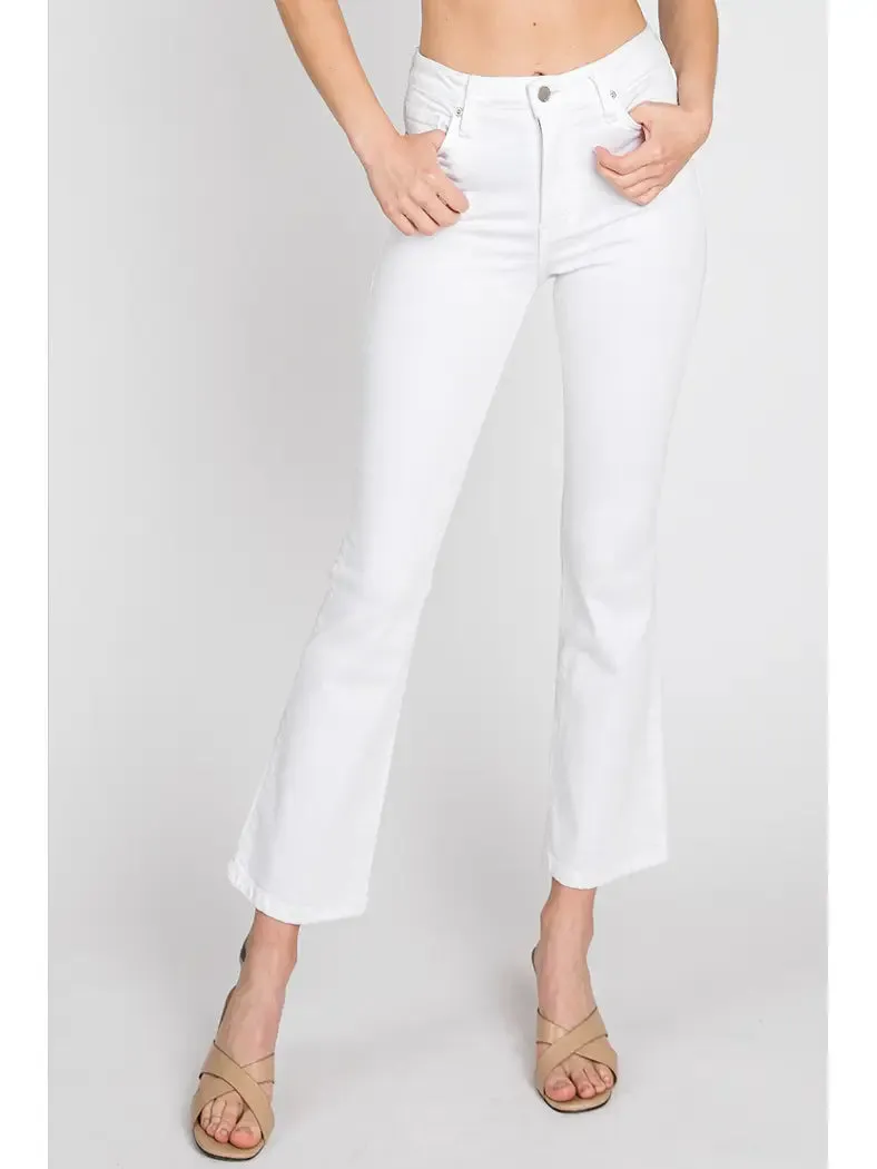 LTJ Bambino Crop Baby Flare Jeans - Optic White