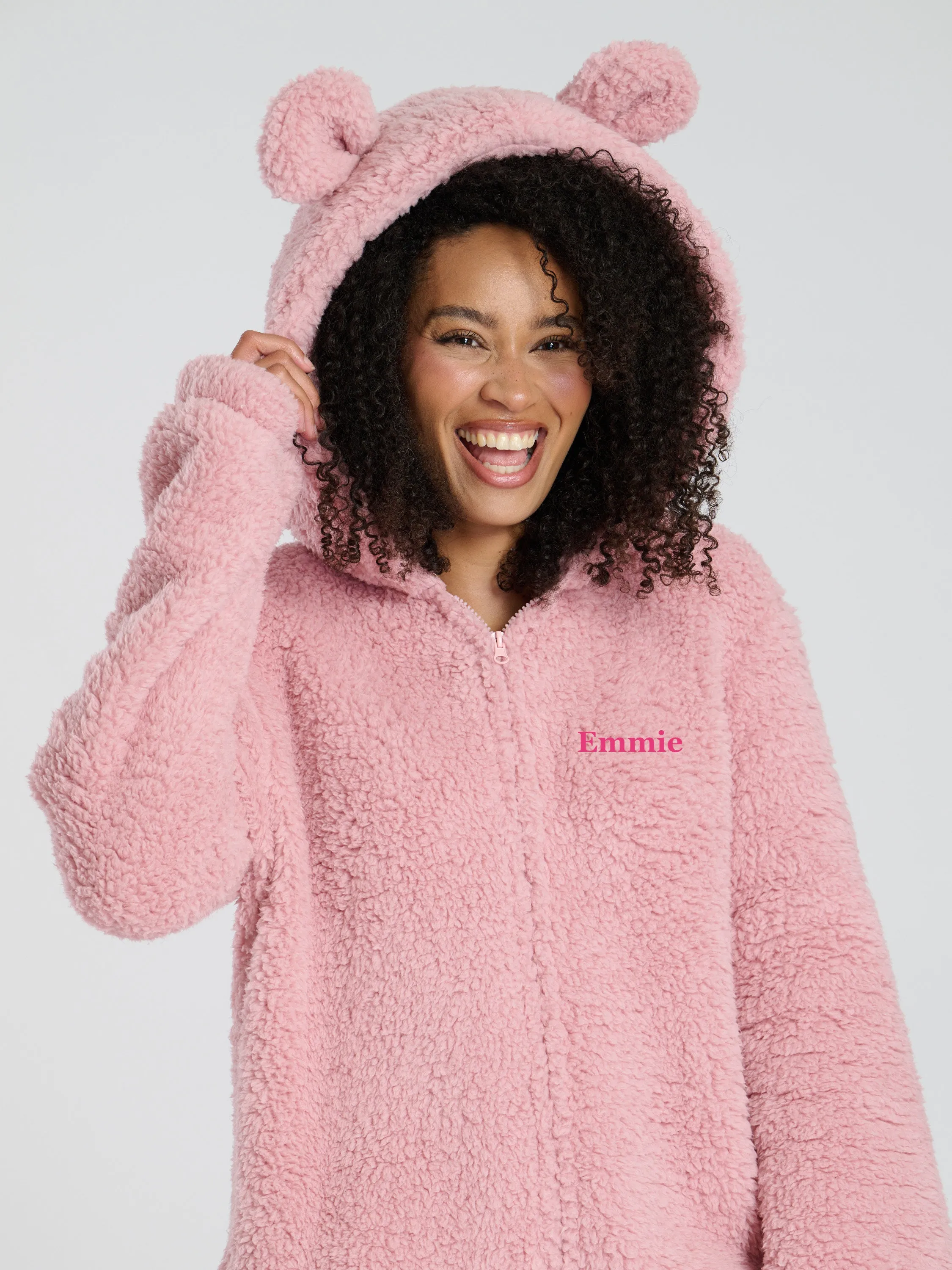 Lulabay ladies luxury borg personalised onesie Cream