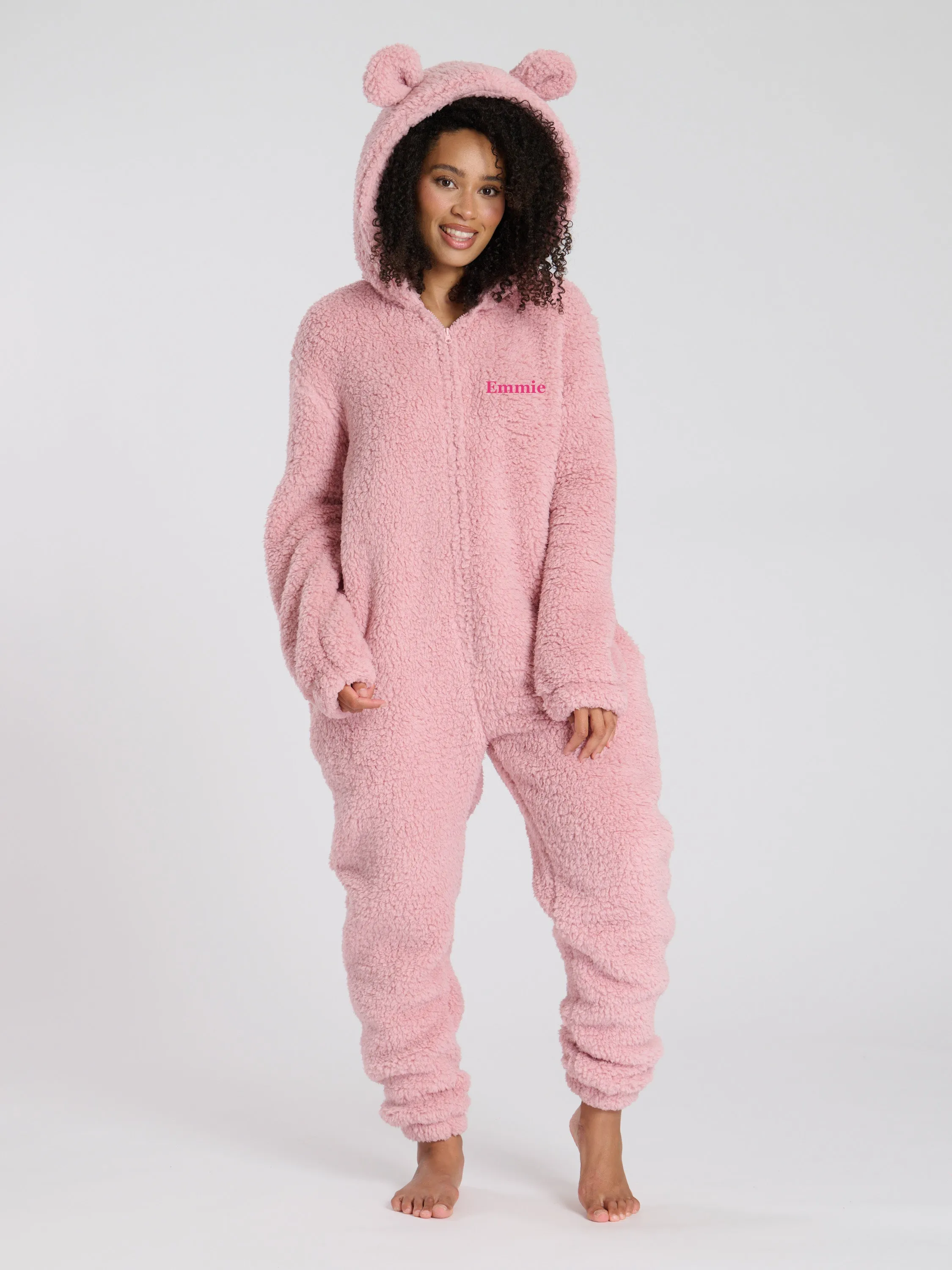 Lulabay ladies luxury borg personalised onesie Cream