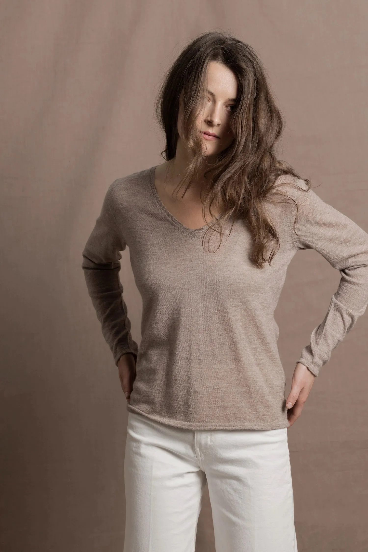 Luna Cashmere V-Neck Sweater