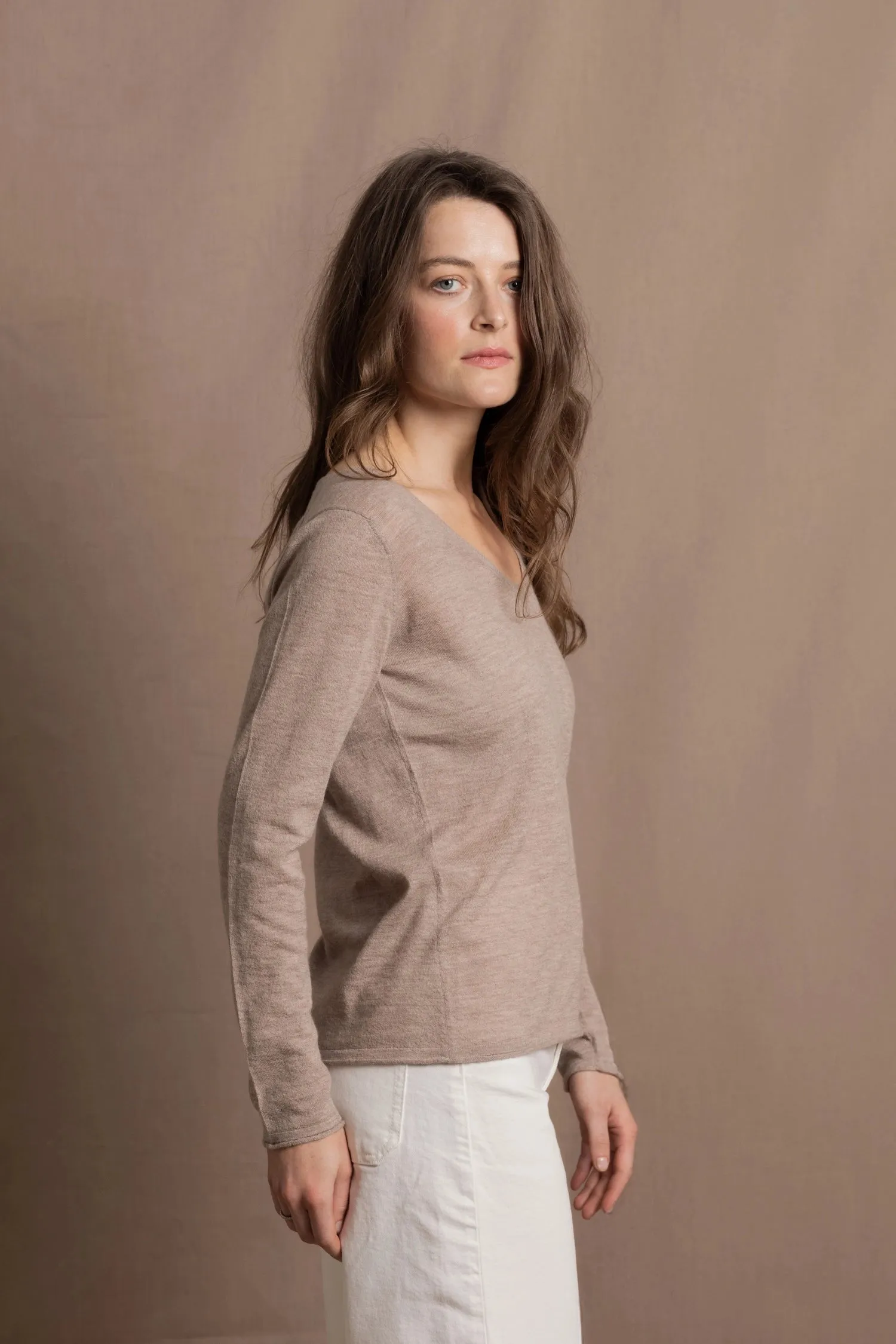 Luna Cashmere V-Neck Sweater