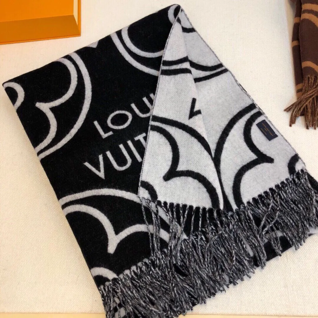 LUXURY CASHMERE JACQUARD TASSEL SCARF FOR LADIES