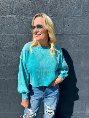 LV Drip Rhinestone Sweatshirt