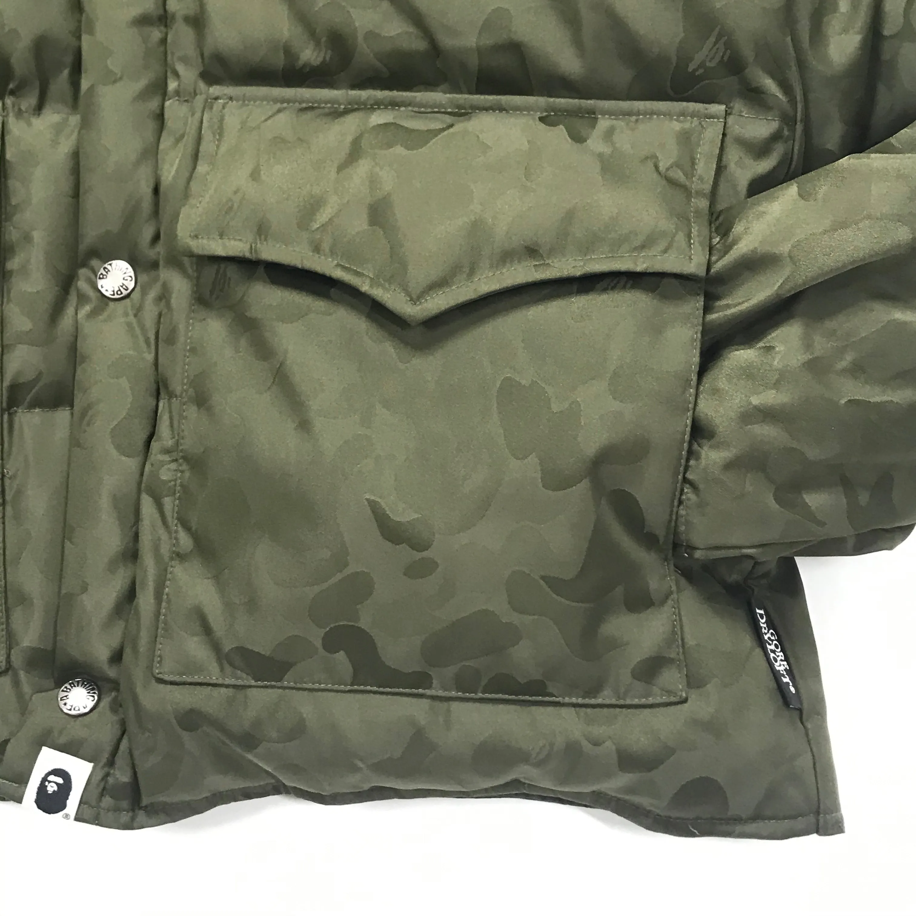 [M] A Bathing Ape Bape Jacquard Camo Gore Dryloft Puffer Jacket Olive