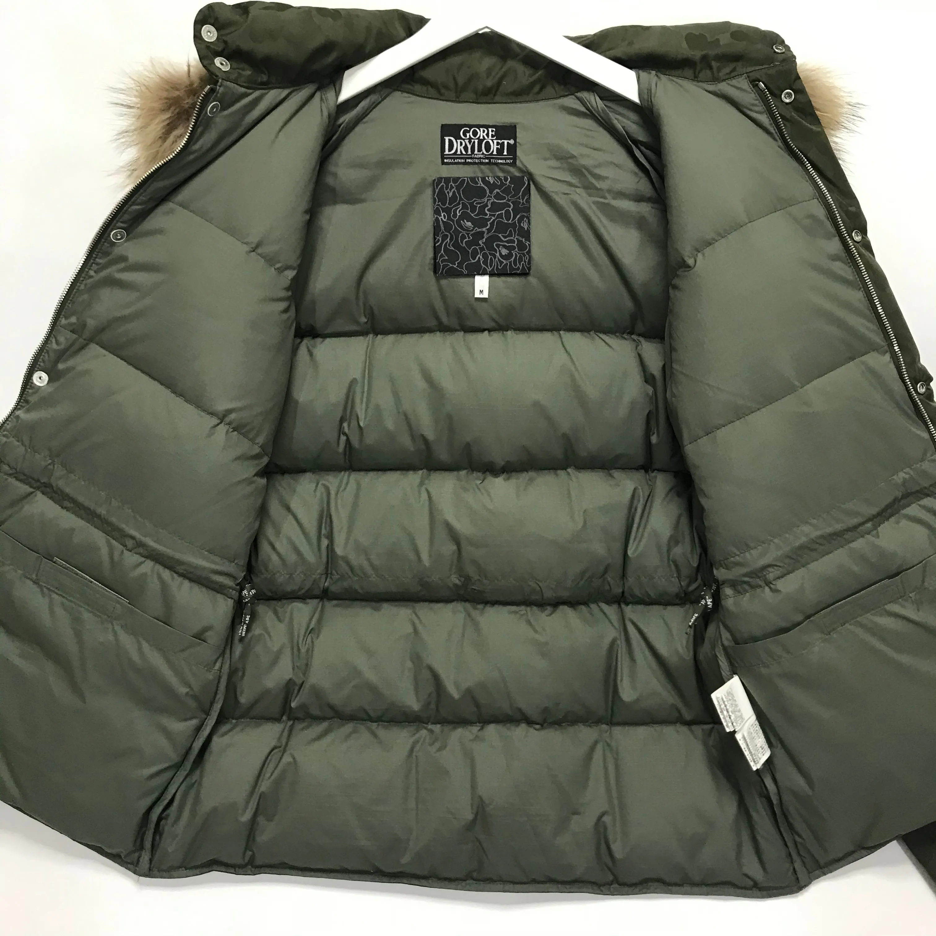[M] A Bathing Ape Bape Jacquard Camo Gore Dryloft Puffer Jacket Olive