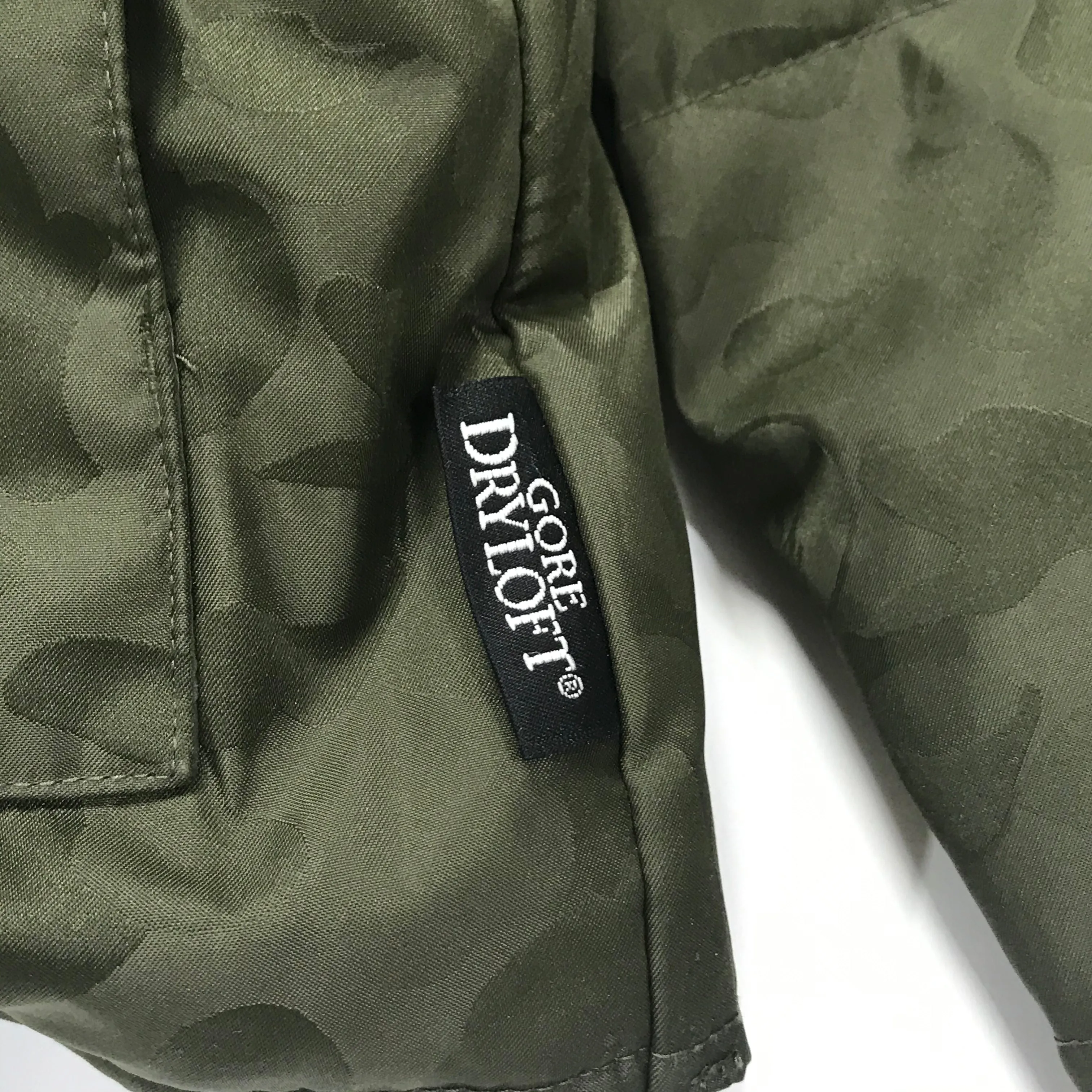 [M] A Bathing Ape Bape Jacquard Camo Gore Dryloft Puffer Jacket Olive