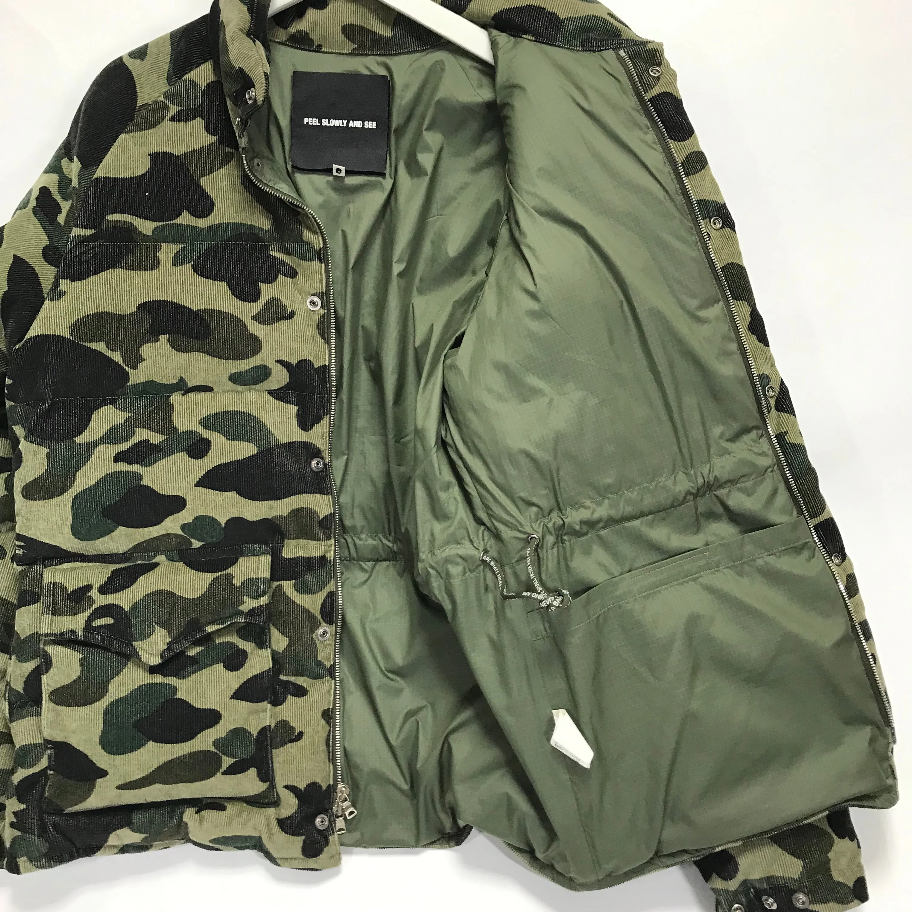[M] DS! A Bathing Ape Bape 1st Camo Corduroy Down Puffer Jacket