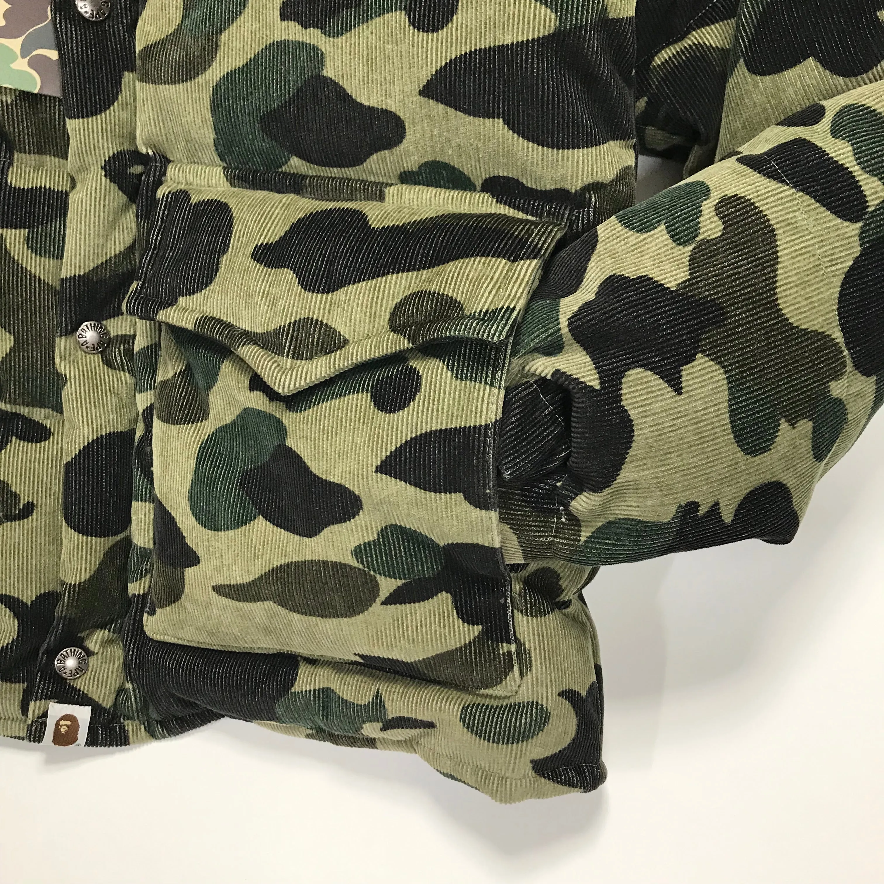 [M] DS! A Bathing Ape Bape 1st Camo Corduroy Down Puffer Jacket