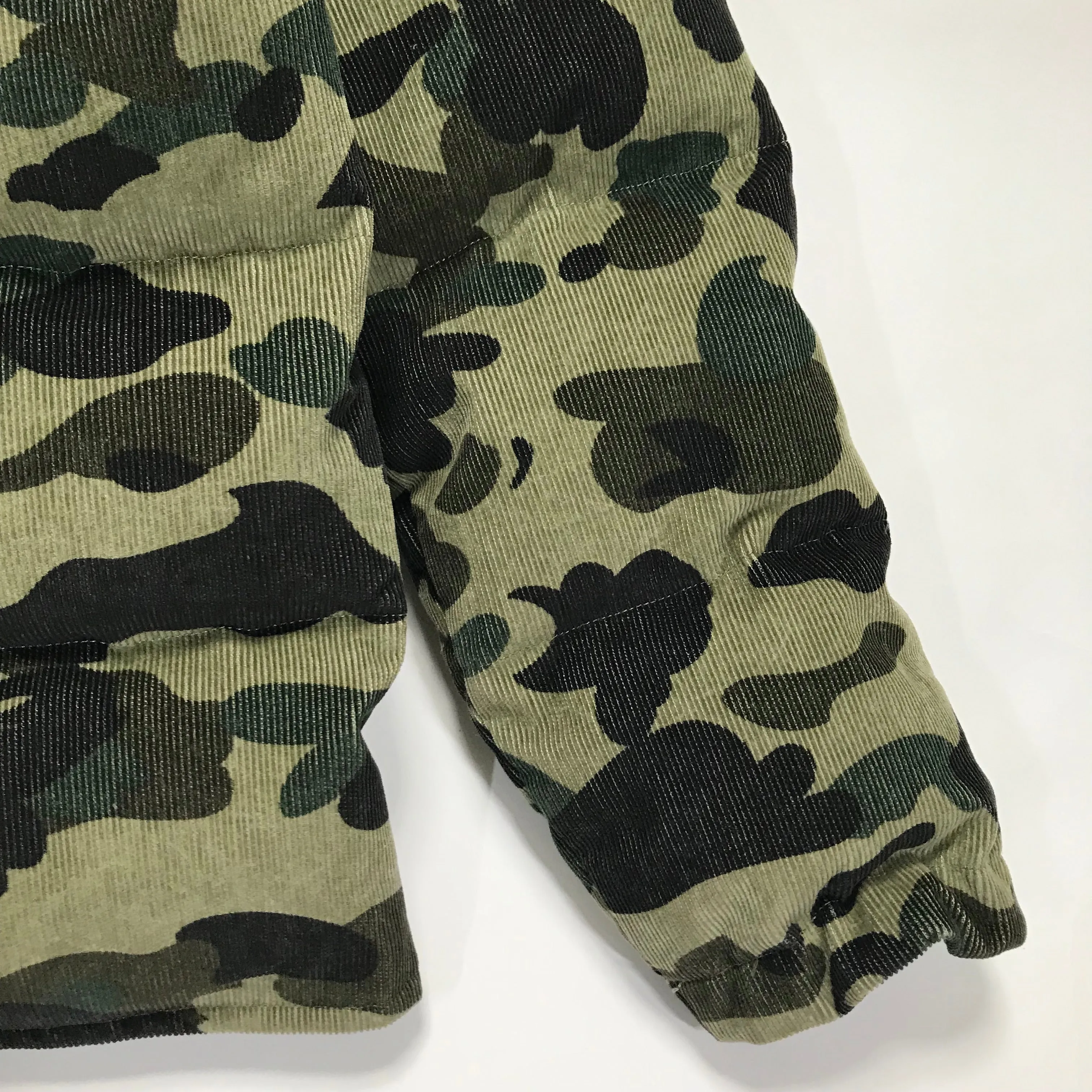 [M] DS! A Bathing Ape Bape 1st Camo Corduroy Down Puffer Jacket