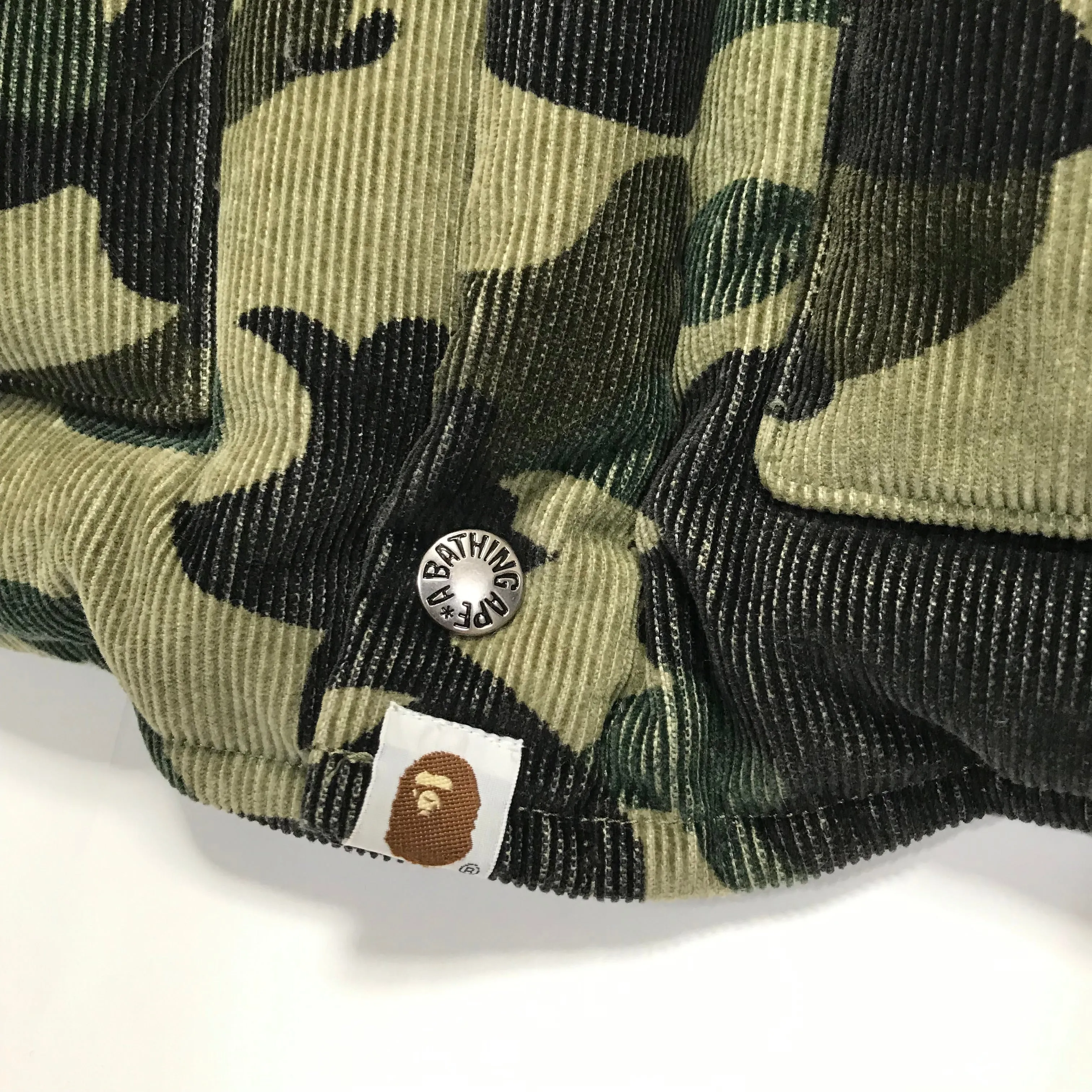 [M] DS! A Bathing Ape Bape 1st Camo Corduroy Down Puffer Jacket