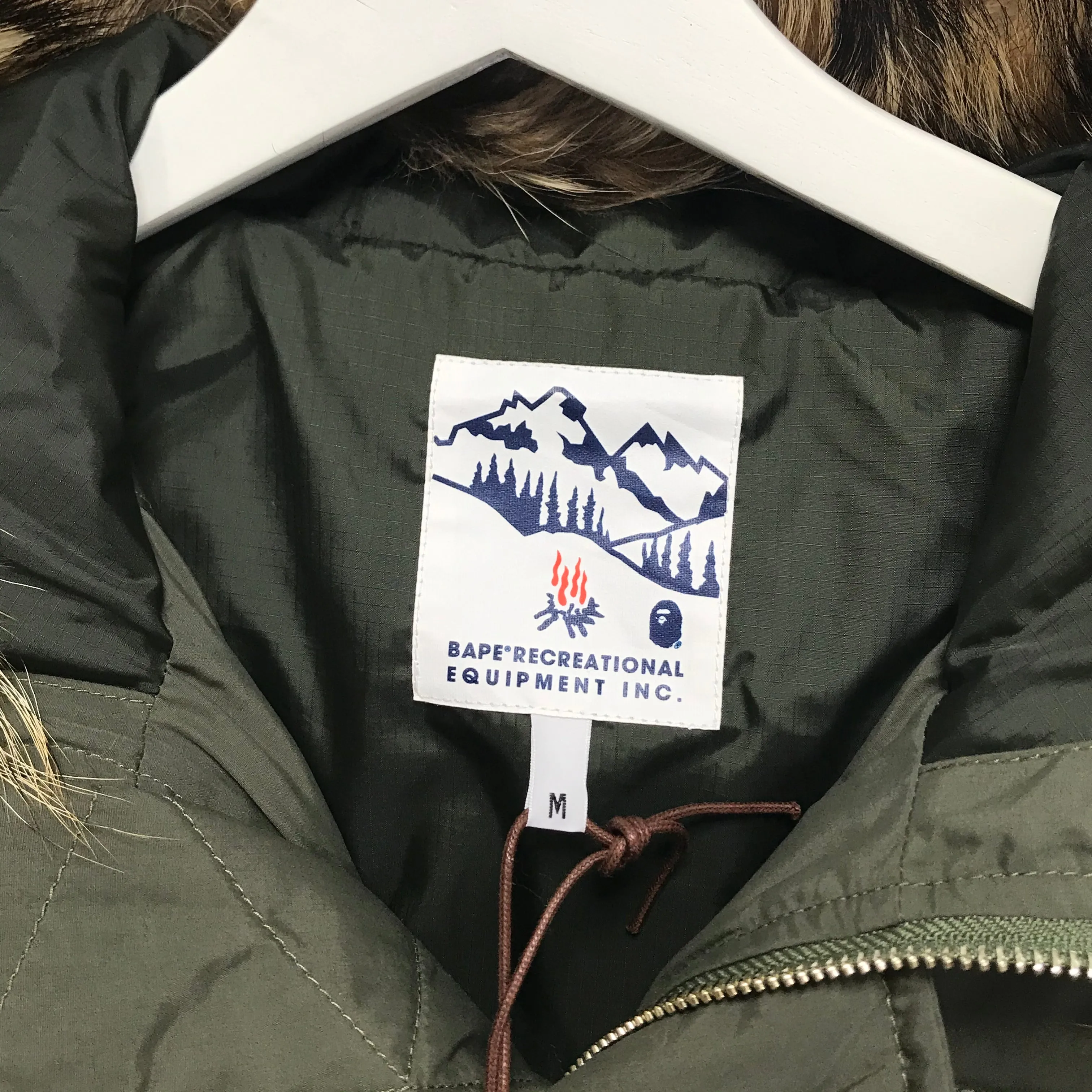 [M] DS! A Bathing Ape Bape N-3B Puffer Down Jacket Olive