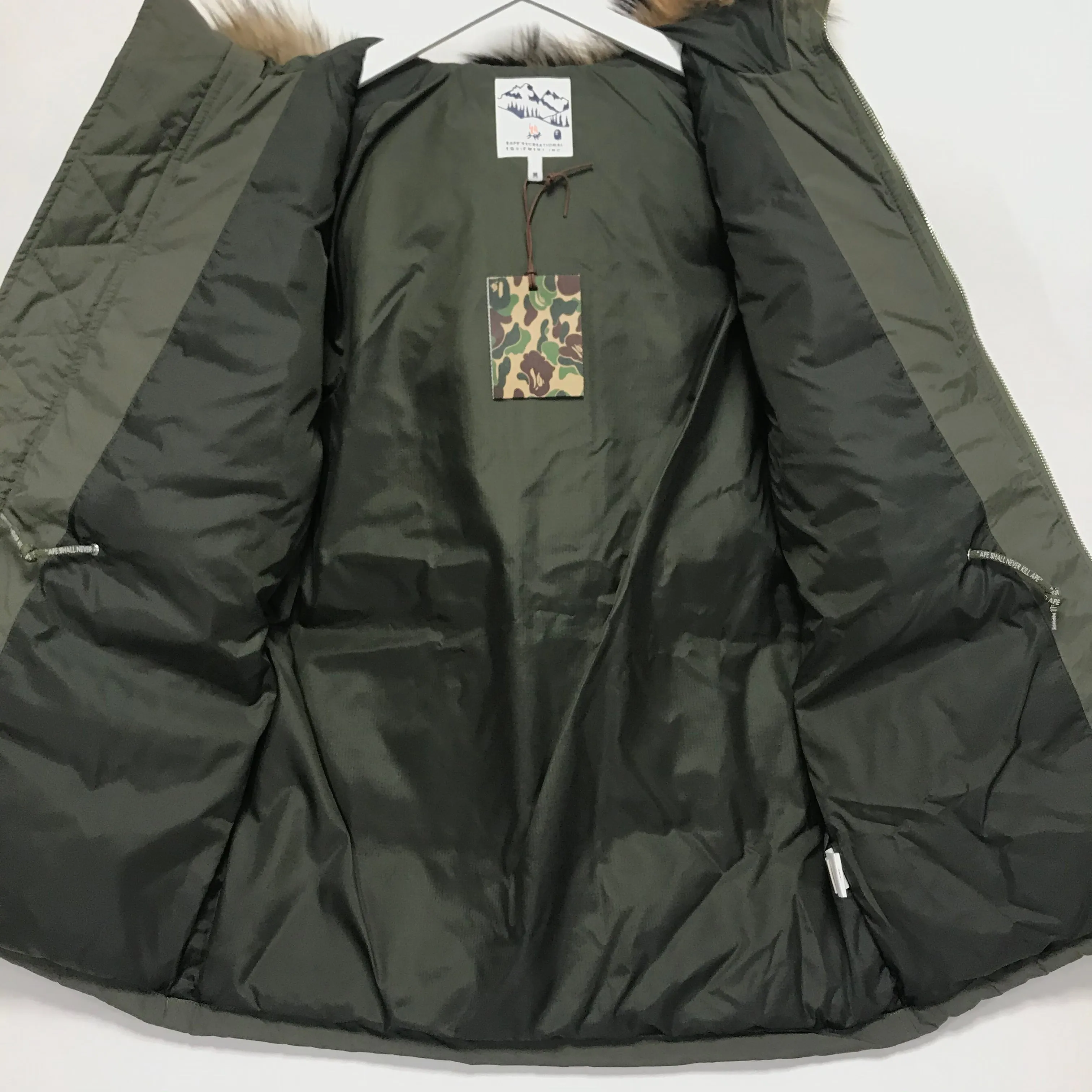 [M] DS! A Bathing Ape Bape N-3B Puffer Down Jacket Olive
