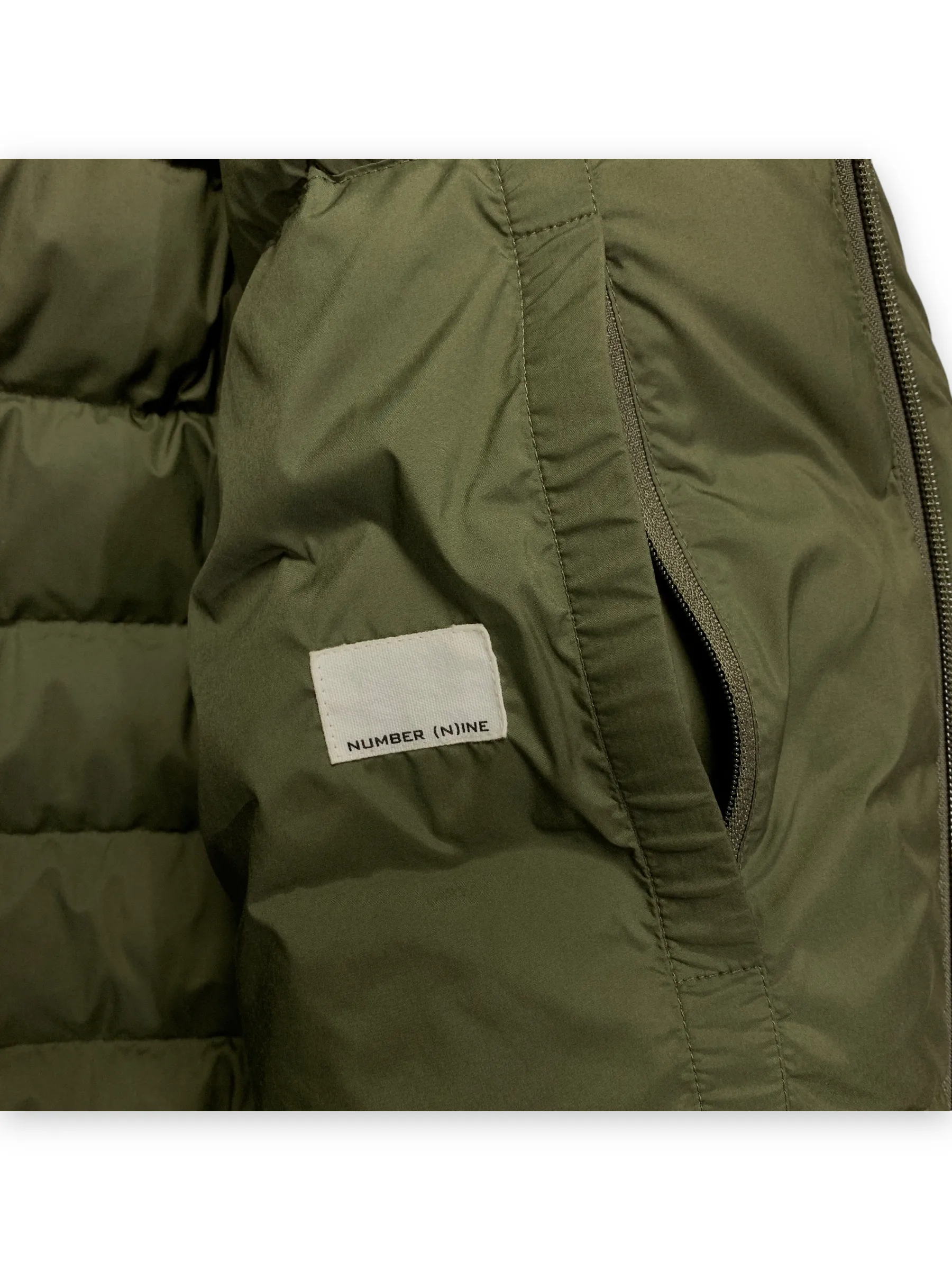 [M] Number Nine Logo Down Puffer Jacket Olive