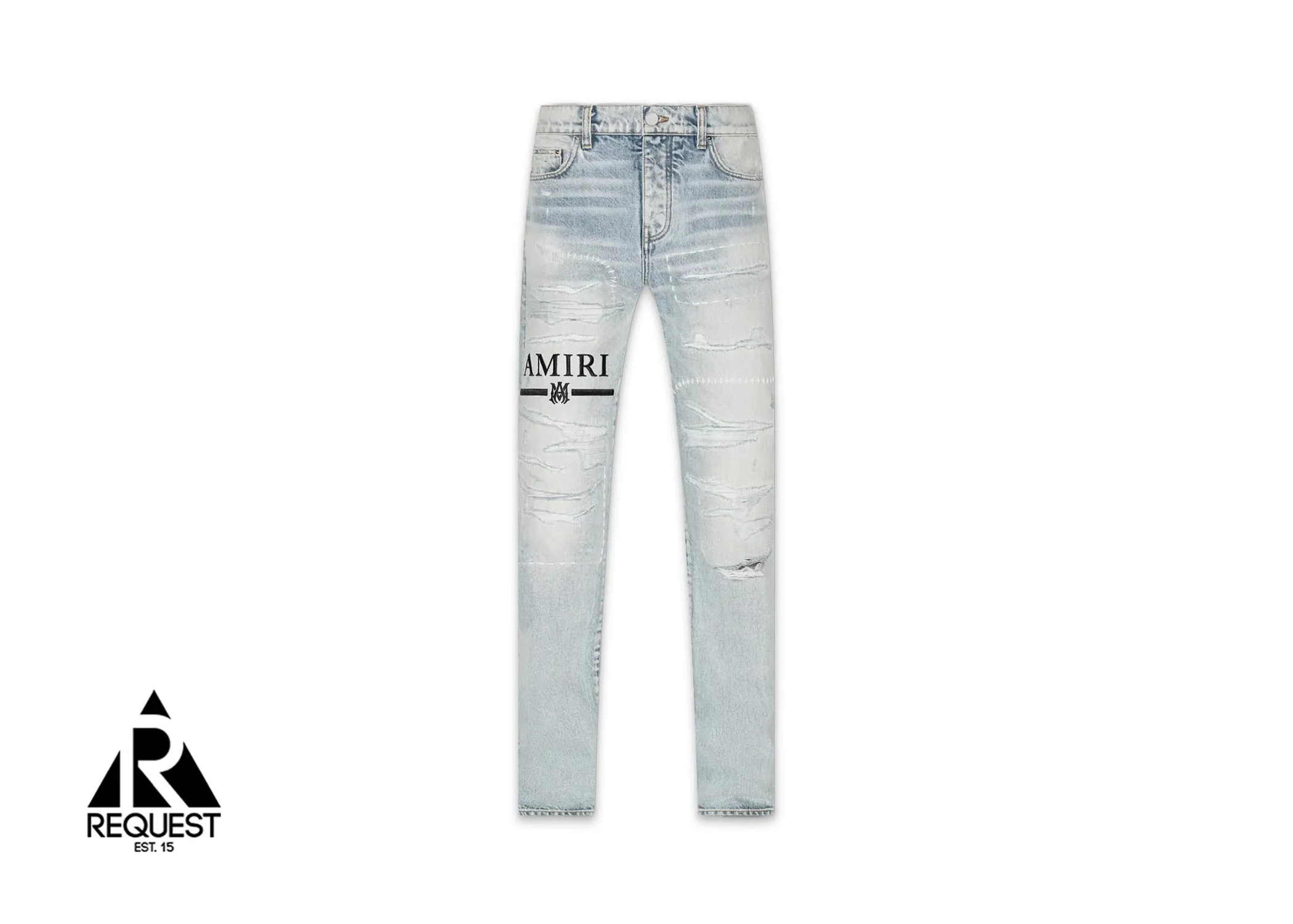 M.A. Bar Logo Straight Jean "Stone Indigo"