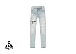 M.A. Bar Logo Straight Jean "Stone Indigo"
