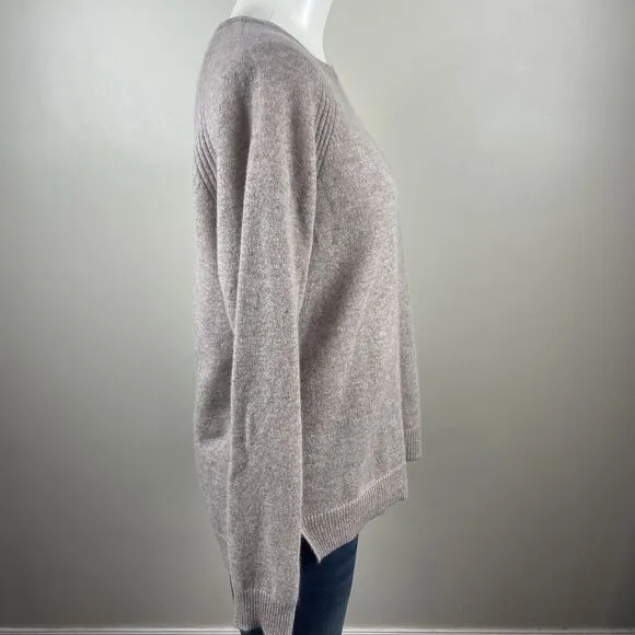 MAGASCHONI 100% Cashmere Preppy Tan Brown Sweater Women's Large Quiet Luxury