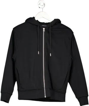 M&S Black Pure Cotton Fleece Lined Hoodie UK XS