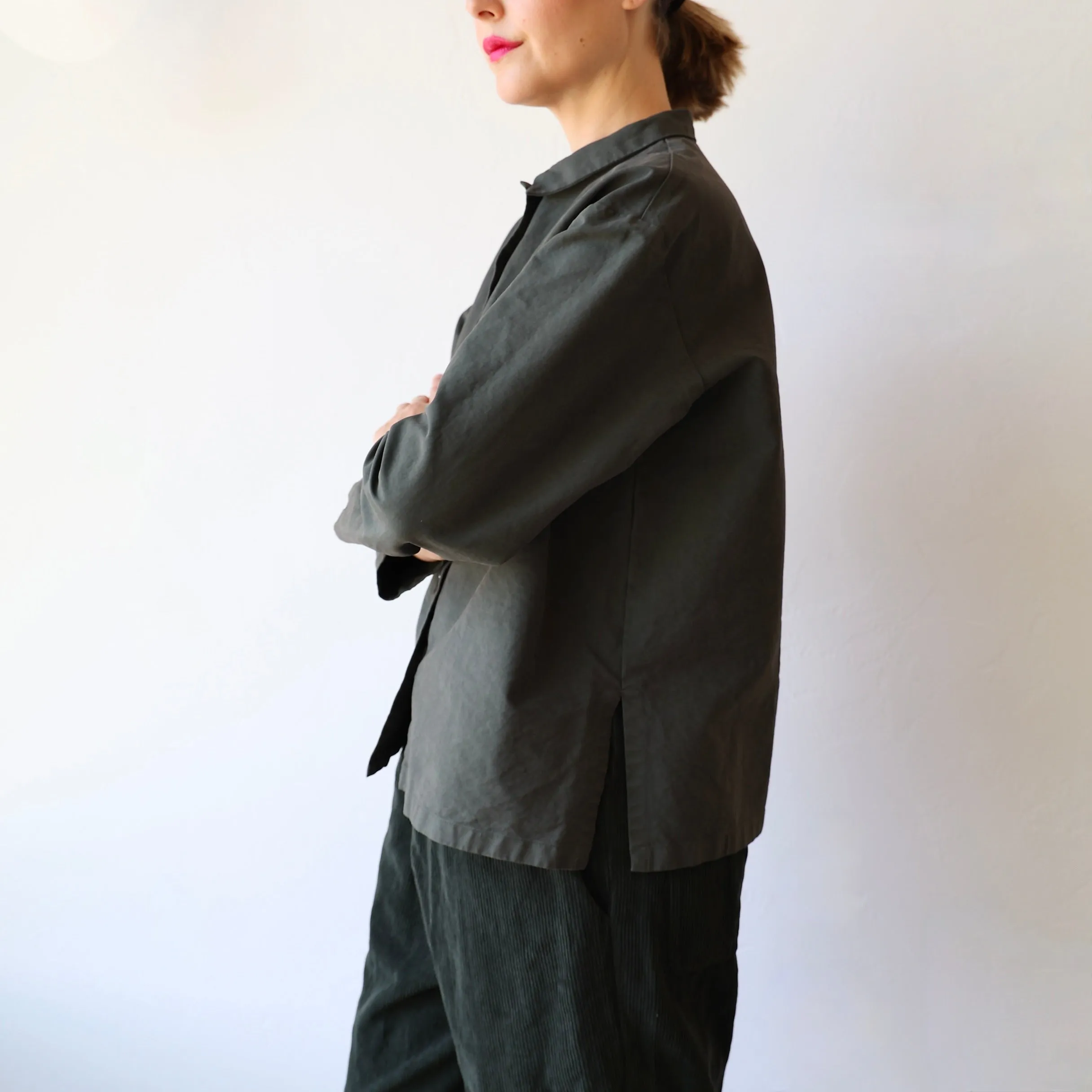 Manuelle Guibal Brushed Cotton Shirt Jacket - Magnetic Khaki