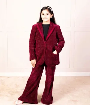 Maroon Corduroy Coat Set – Winter Classic