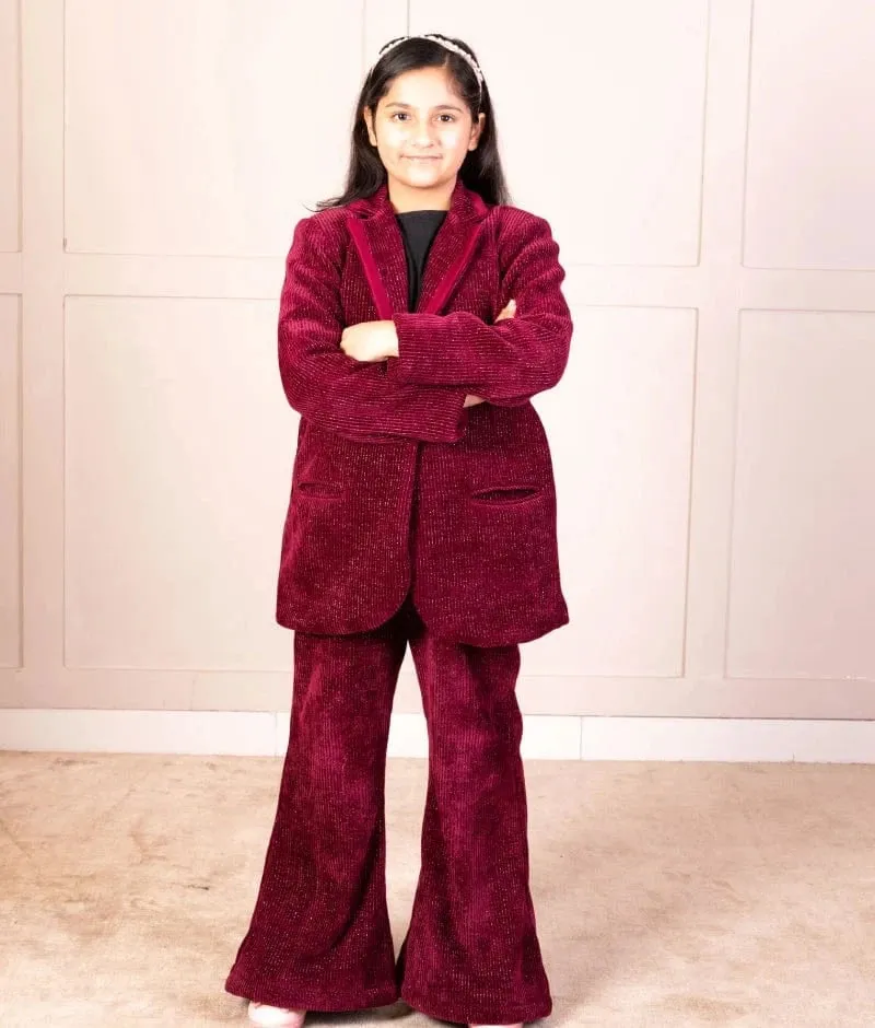 Maroon Corduroy Coat Set – Winter Classic