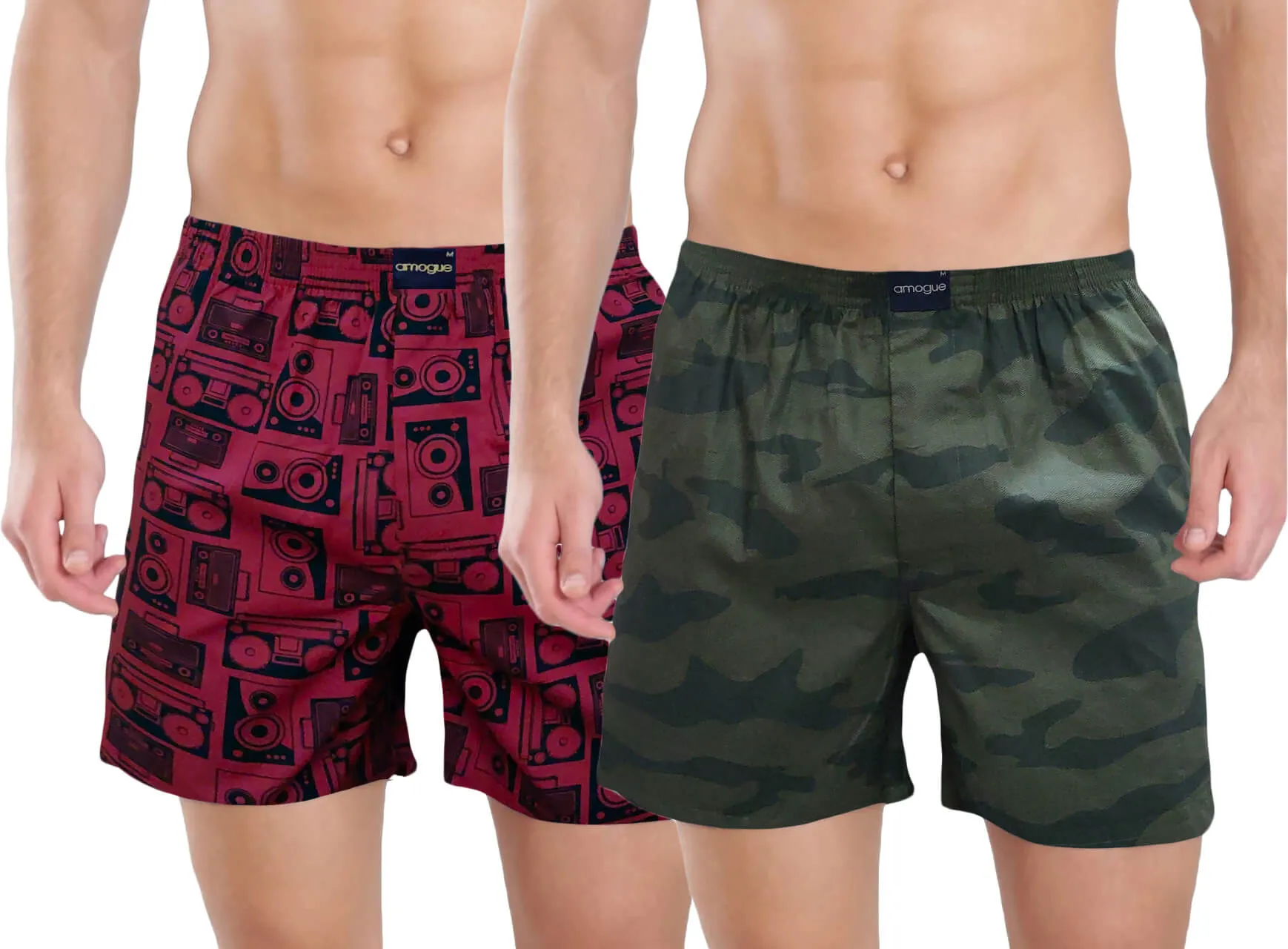 Maroon Insta Green Camouflage Printed Cotton Funky Boxers