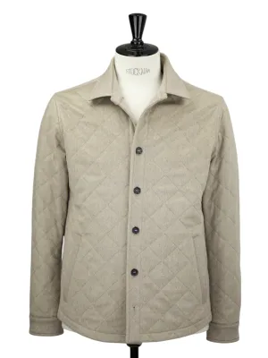 Maurizio Baldassari Light Brown Cashmere Quilted Field Jacket