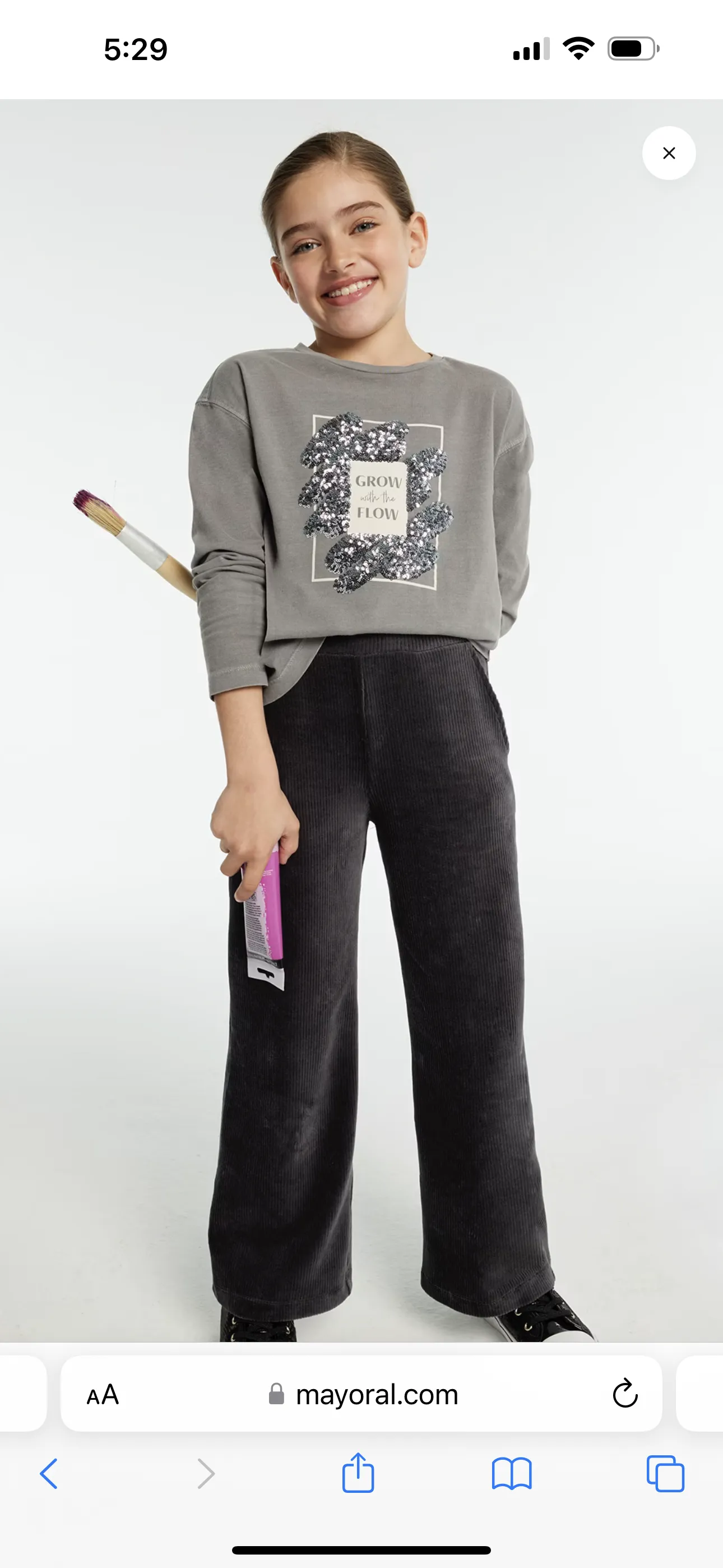Mayoral Girls Corduroy Knit Pants
