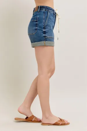 McKayla High Waisted Cuff Jogger Shorts