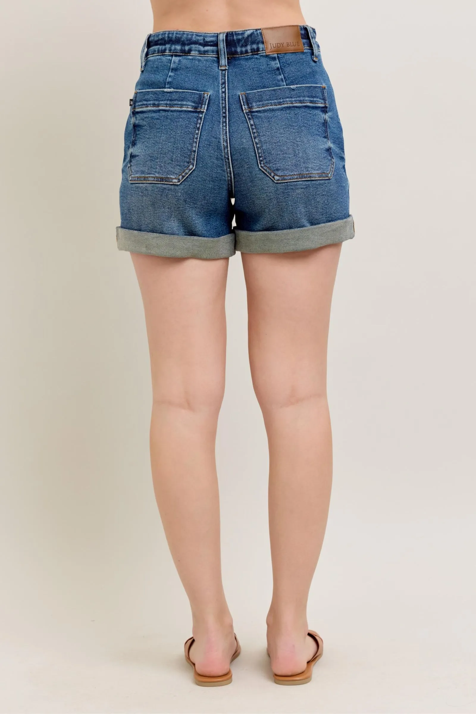 McKayla High Waisted Cuff Jogger Shorts