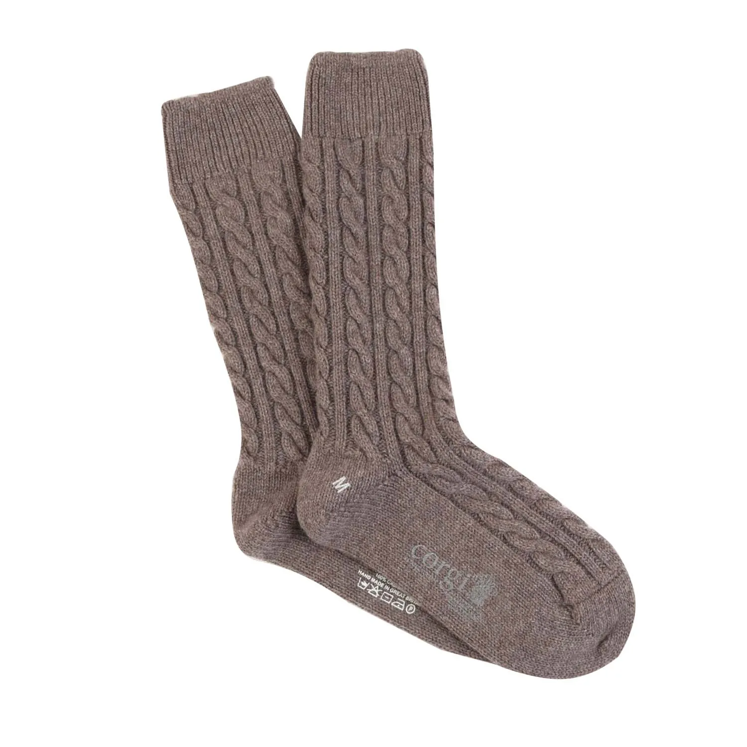 Men's Handmade Cable Pure Cashmere Socks