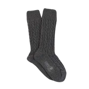 Men's Handmade Cable Pure Cashmere Socks