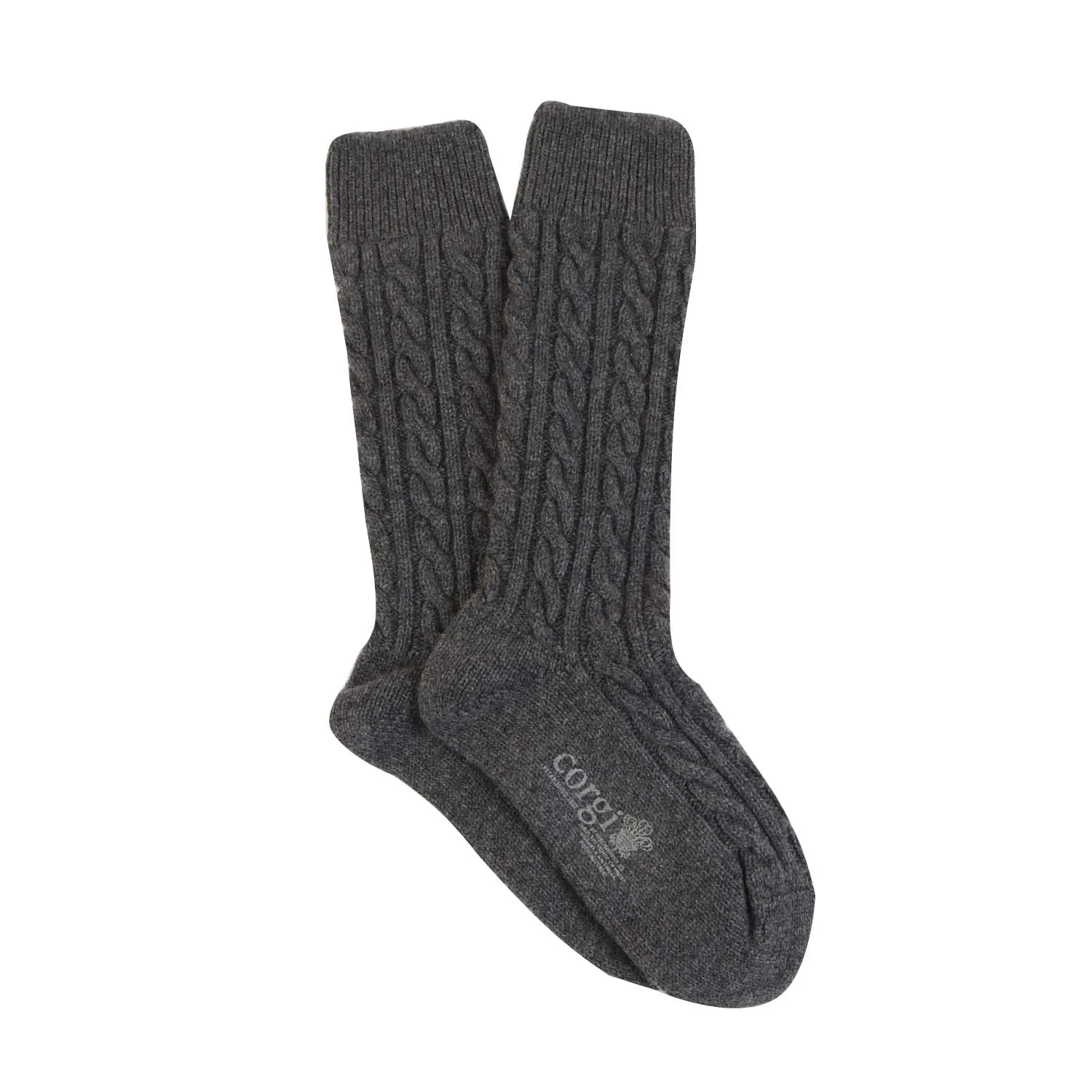 Men's Handmade Cable Pure Cashmere Socks