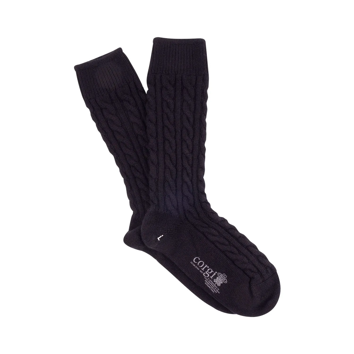 Men's Handmade Cable Pure Cashmere Socks