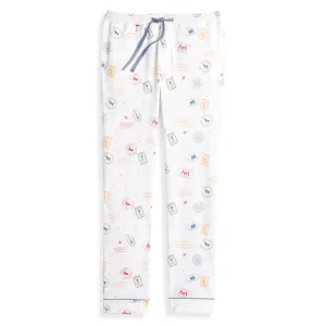 Men's Pima Pajama Bottoms -- Vintage Stamps