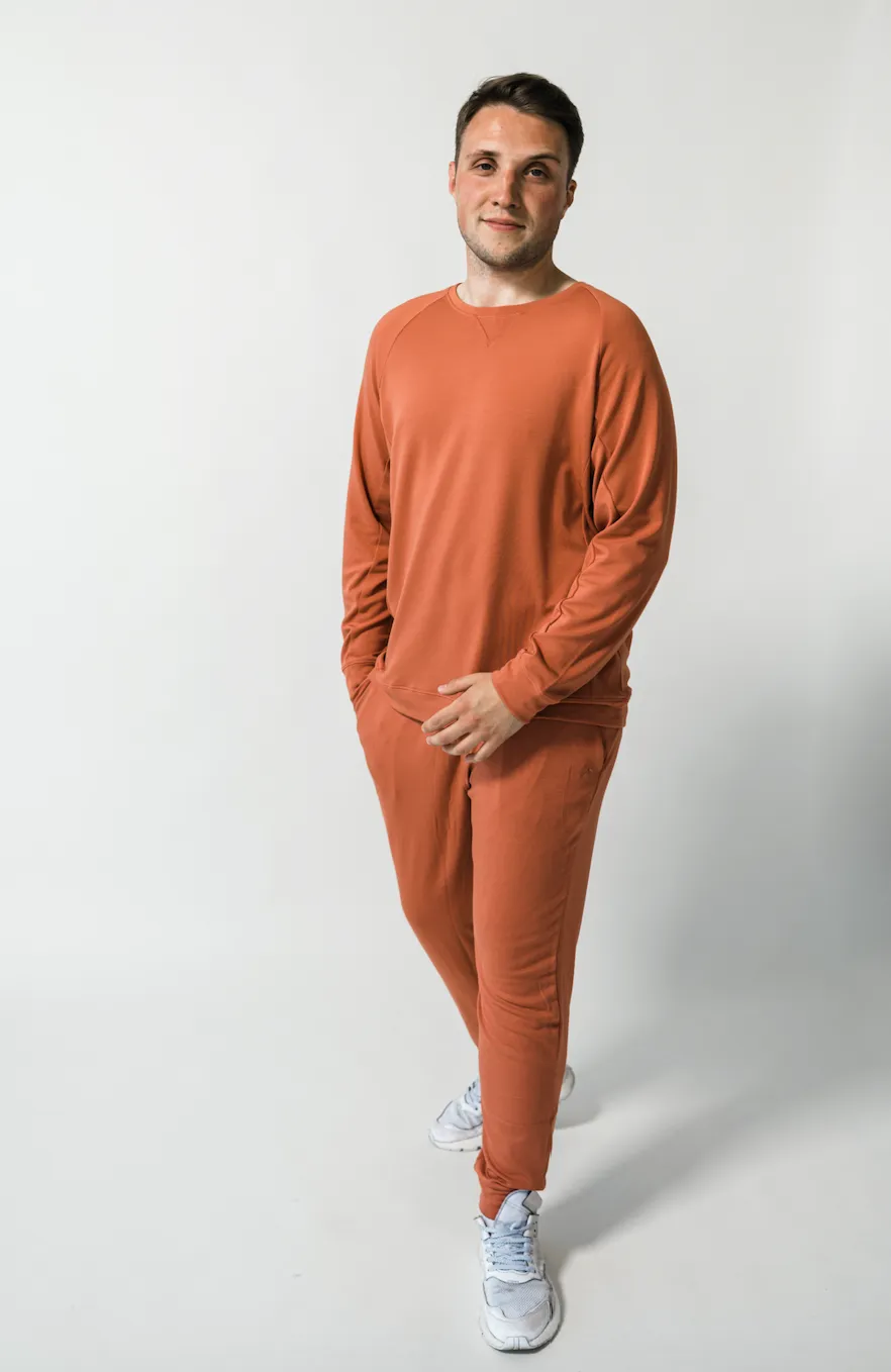 Men's Plain Bamboo Pullover and Jogger Set
