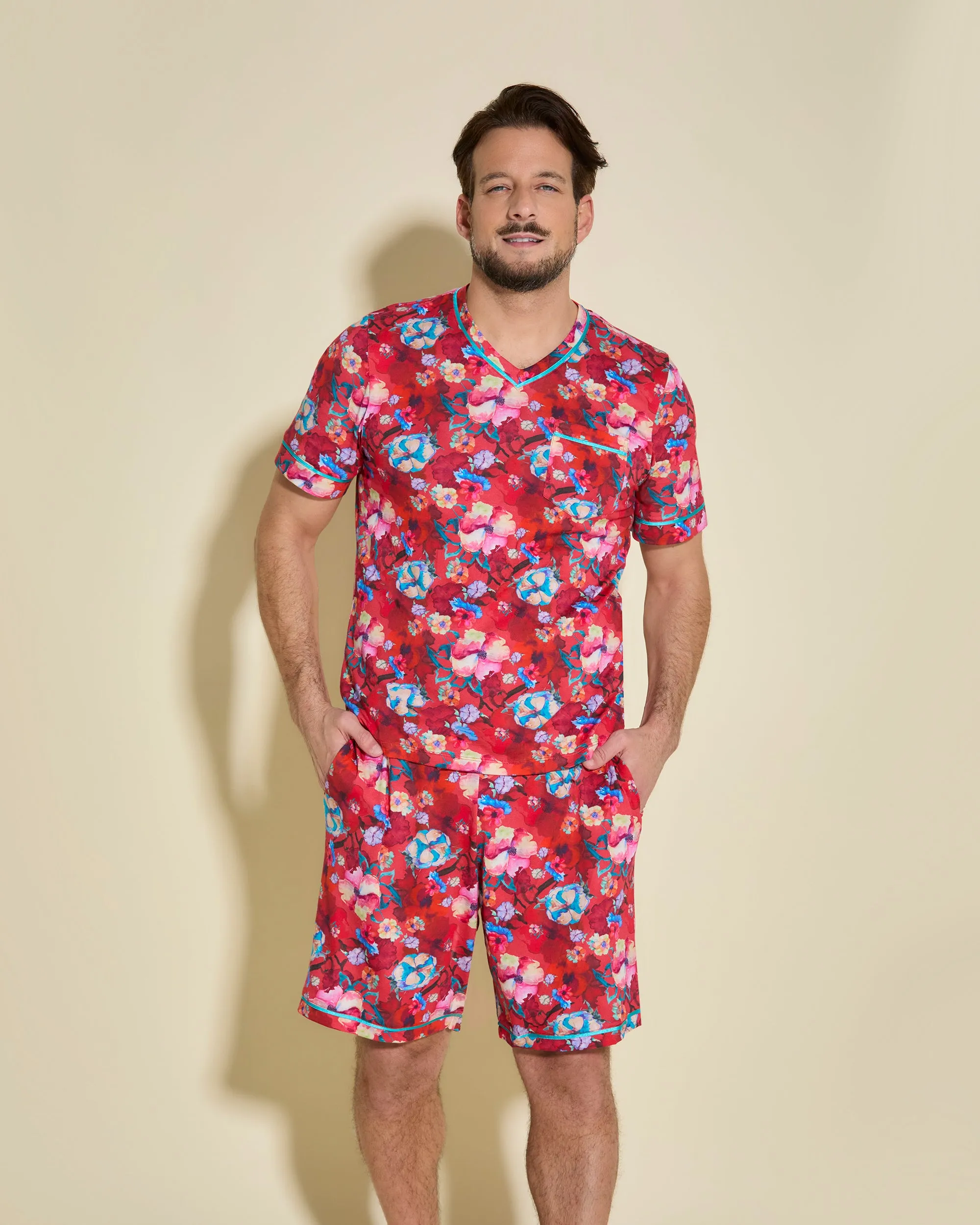 Men's Short Sleeve Top & Shorts Pajama Set