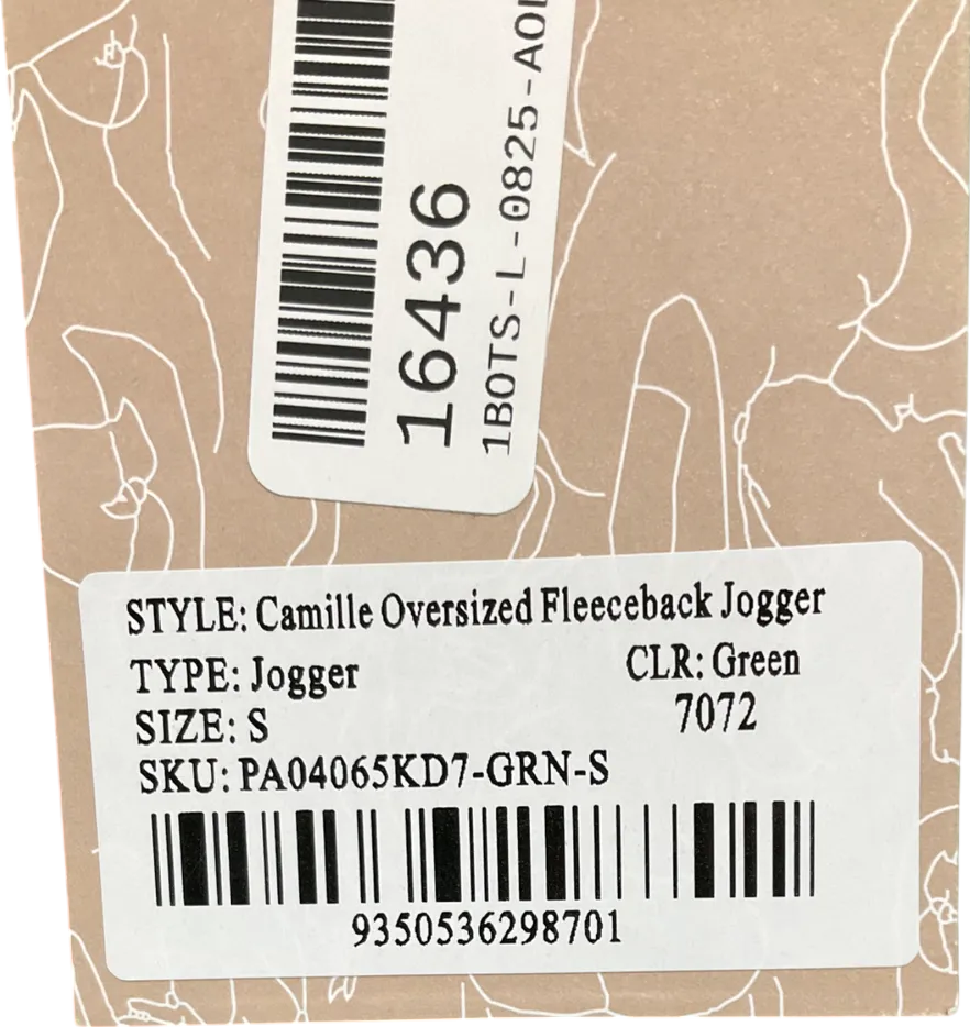 Meshki Green Camille Oversized Fleeceback Jogger UK S