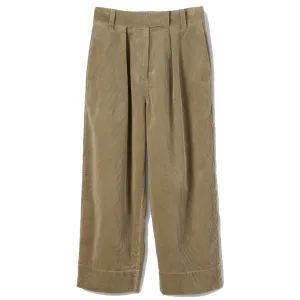 MHL W' Pleated Cropped Trouser Heavy Corduroy Putty