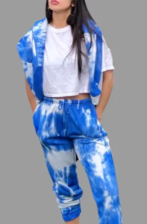 MIMI TIE DYE JOGGER SET (BLUE)