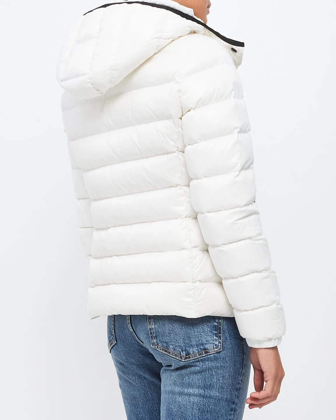 Moncler White With Black Trimming Bady Short Down Jacket Puffer - 2