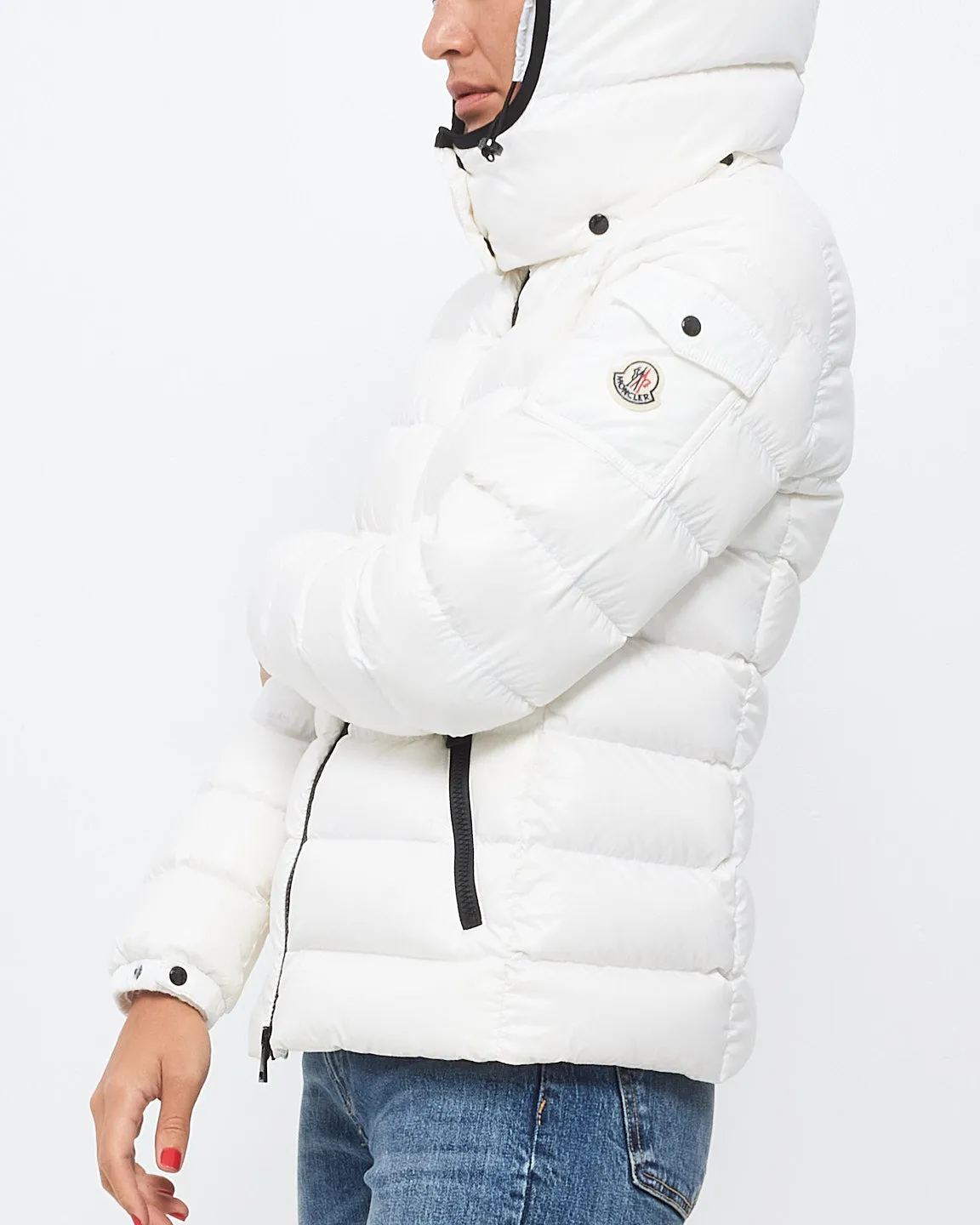 Moncler White With Black Trimming Bady Short Down Jacket Puffer - 2