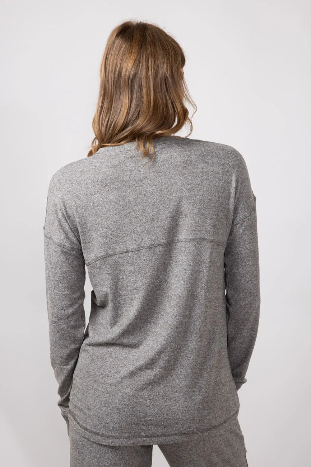 Mono B Hatchi Brushed Crewneck for Women in Urban Grey | KT-A0645-URBANGREY