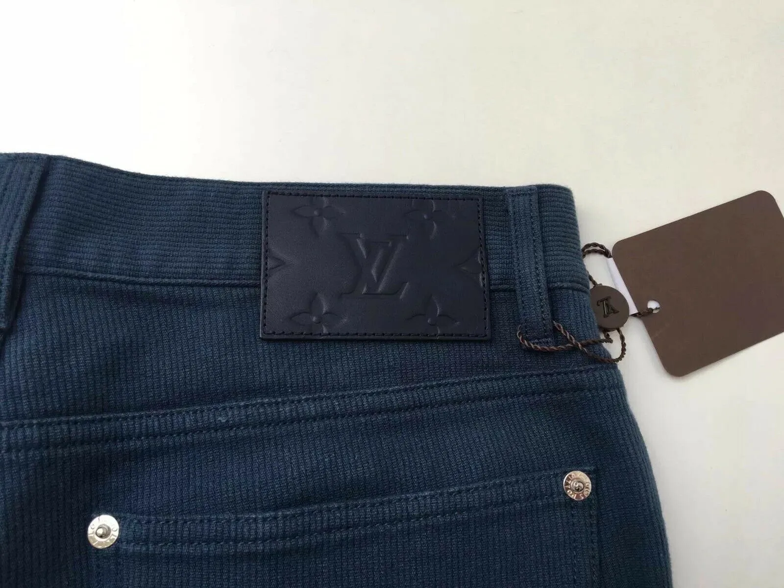 Monogram Patch Corduroy Slim Jeans