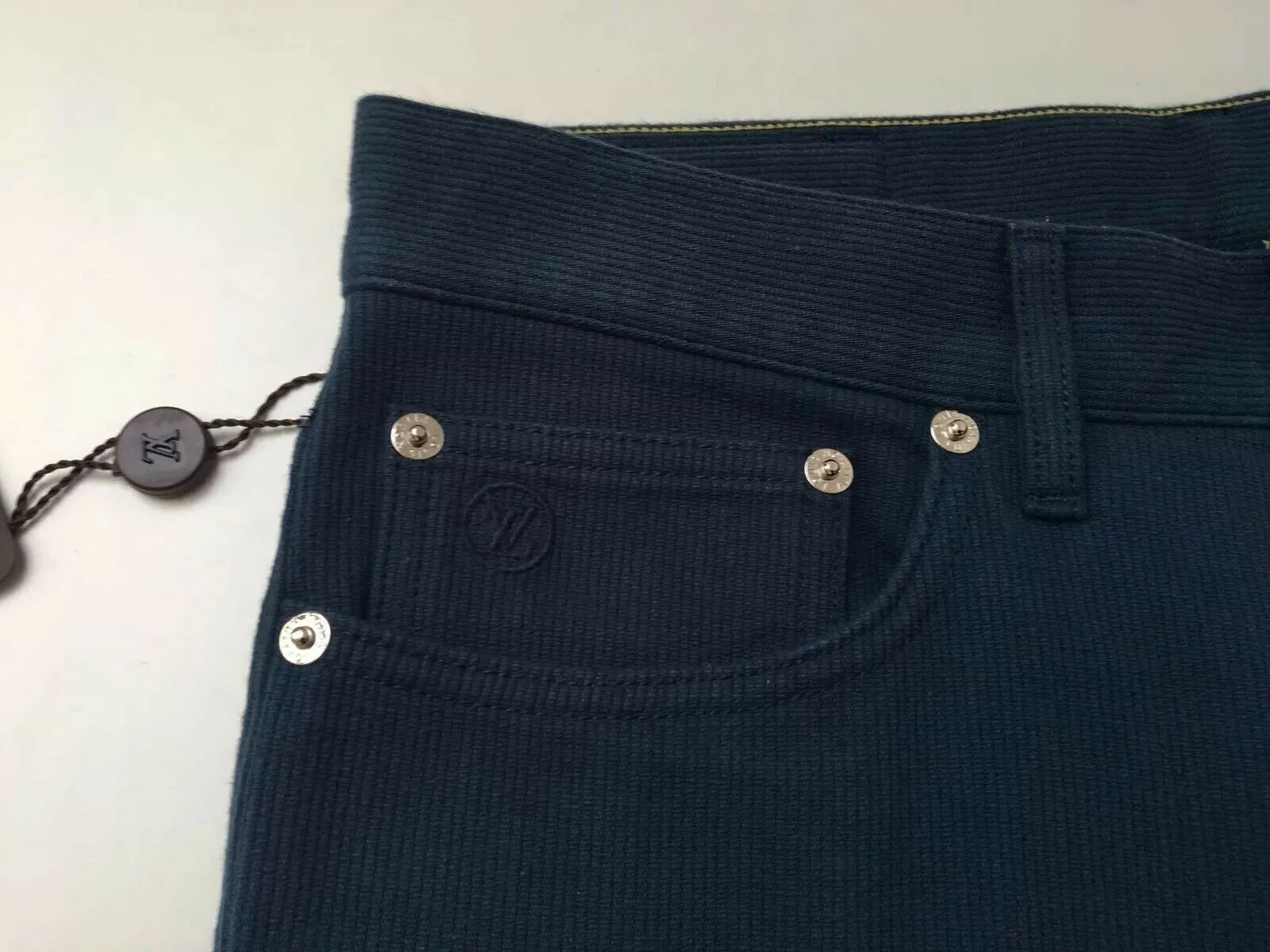 Monogram Patch Corduroy Slim Jeans