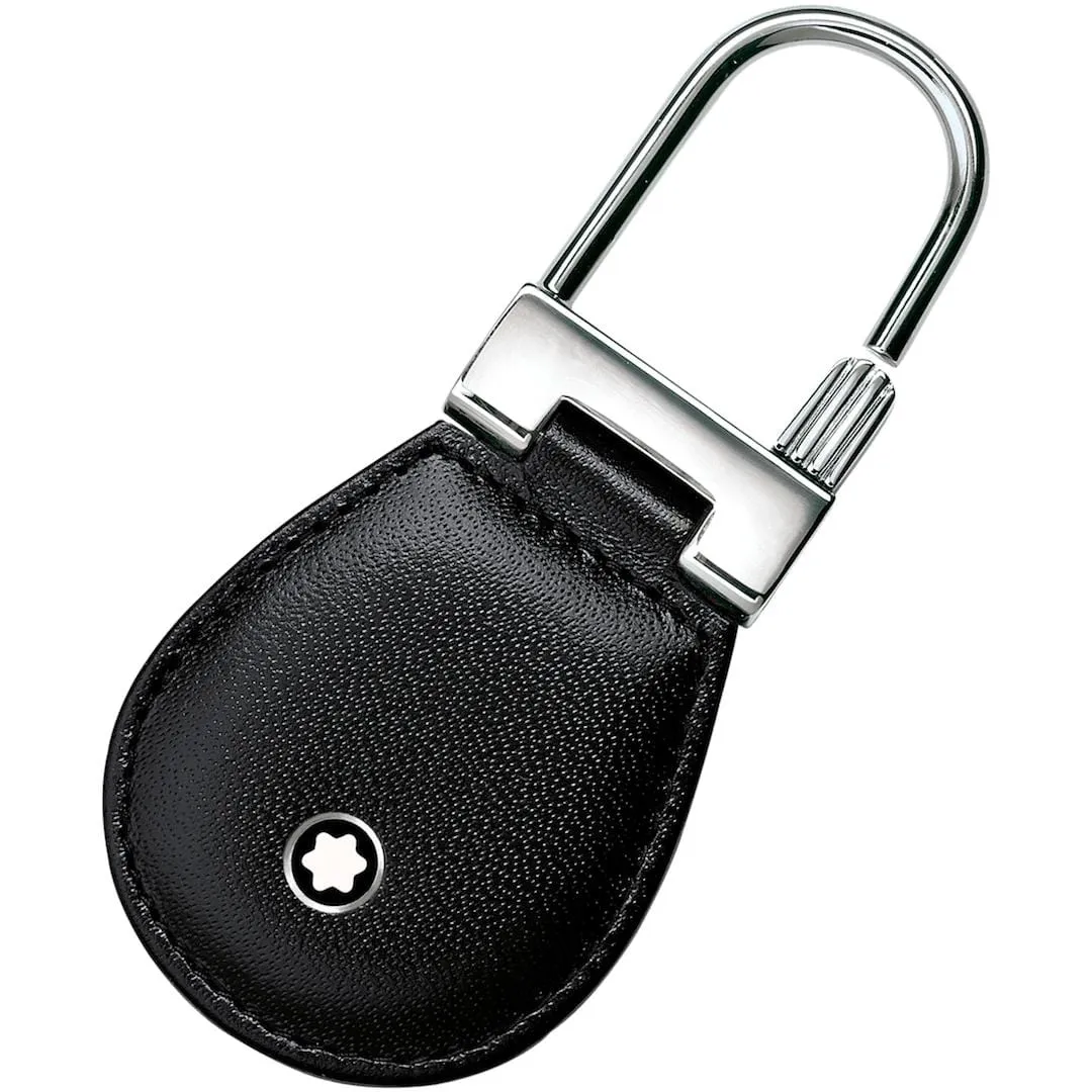 Montblanc Black Leather and Steel Meisterst&uuml;ck Key Fob