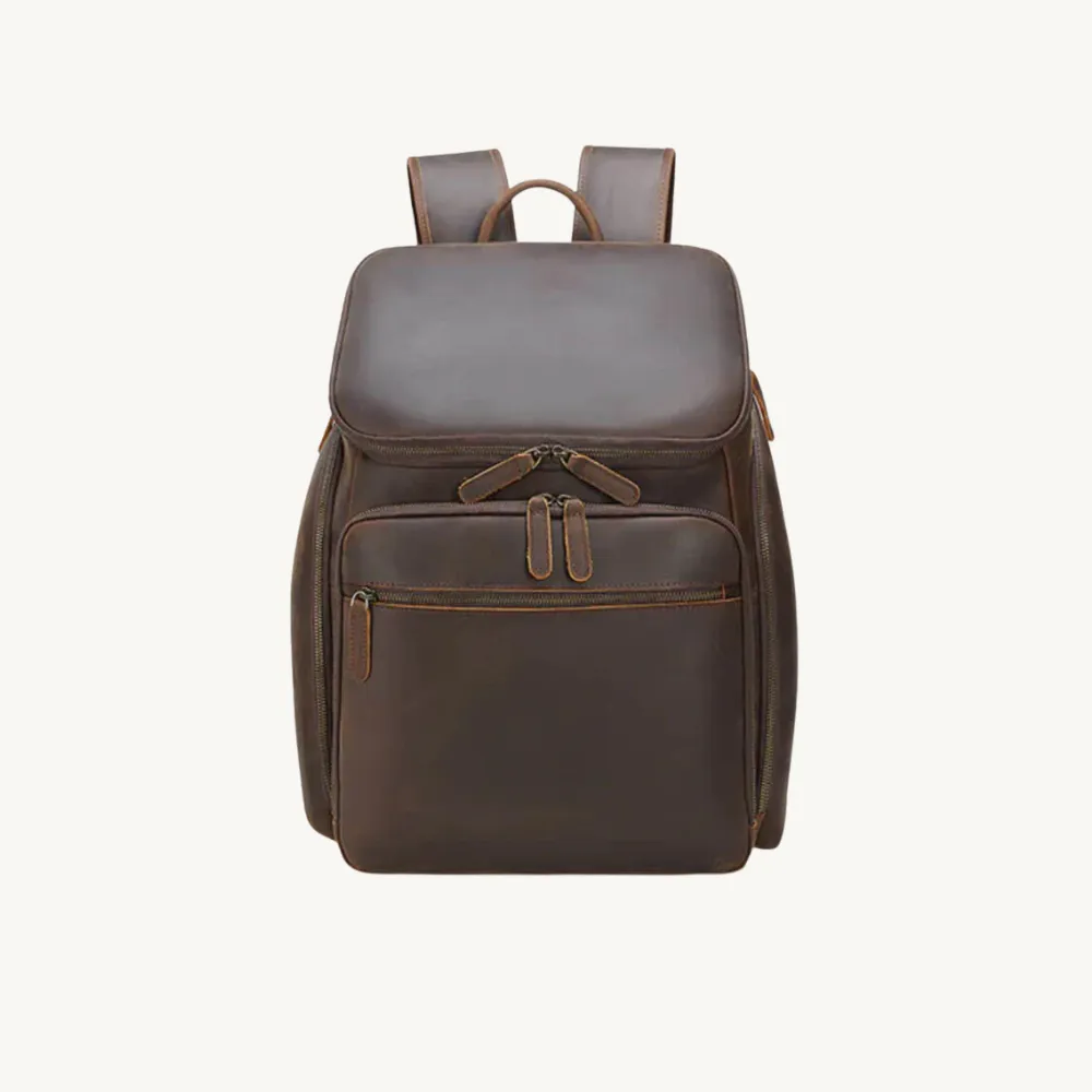 Montgomery Brown Classic Leather Backpack