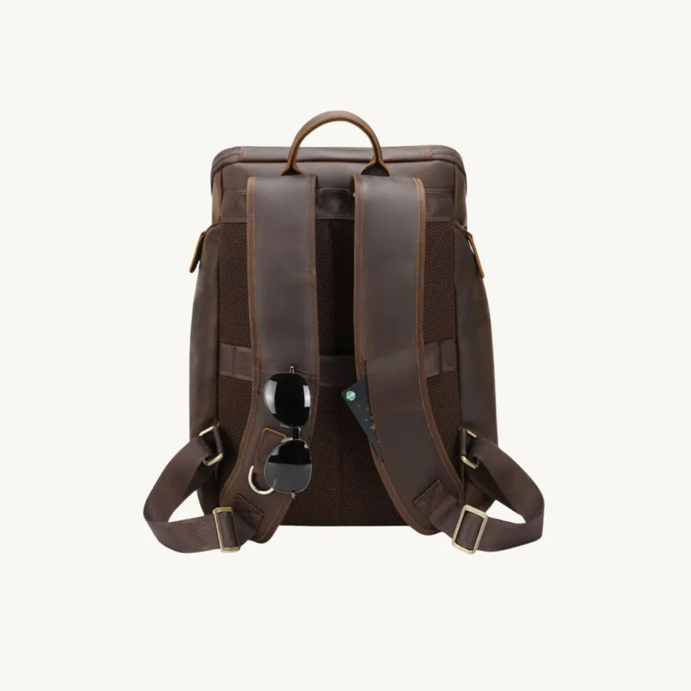 Montgomery Brown Classic Leather Backpack